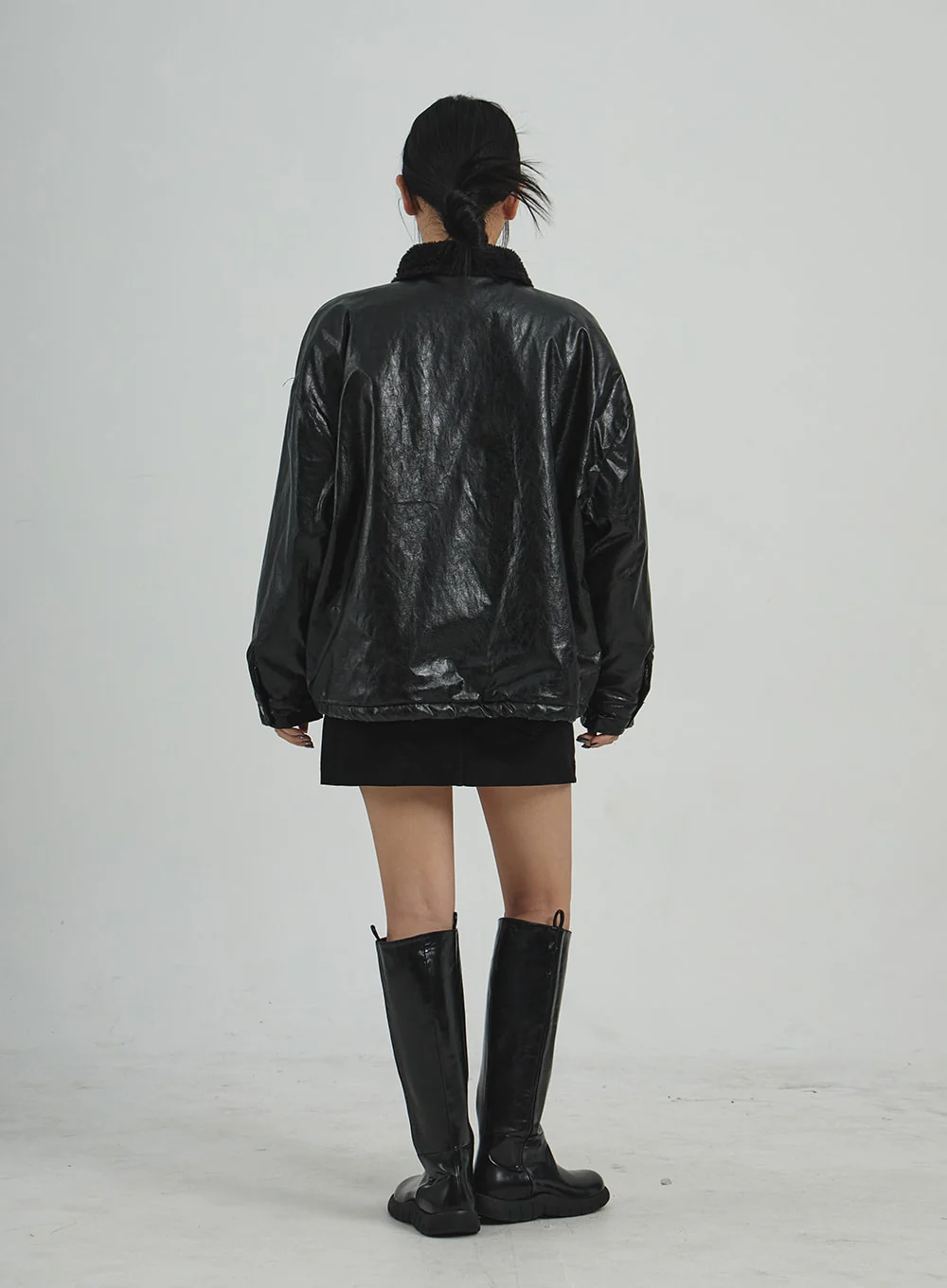 Faux Leather Fur Jacket CD12 - Image 12