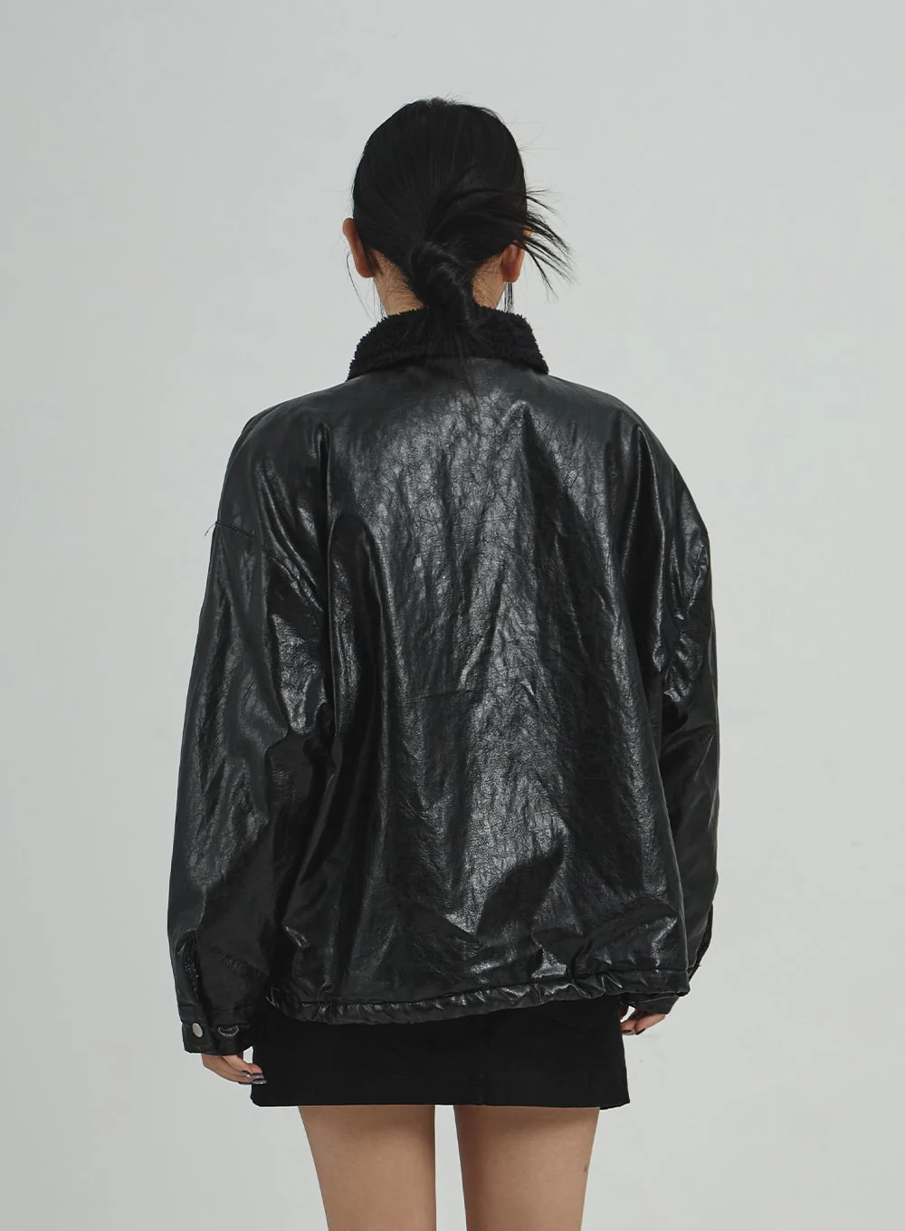 Faux Leather Fur Jacket CD12 - Image 6