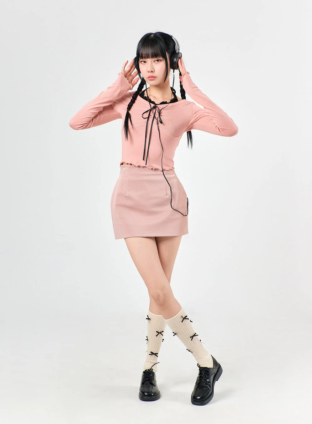 Faux Leather Mini Skirt IJ430 - Image 4