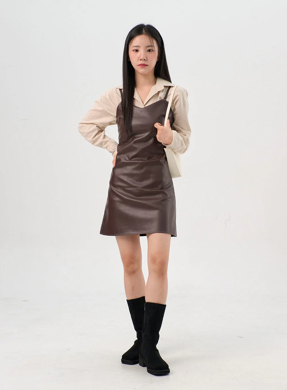 Faux Leather Side Zip Boots OS302 - Image 10