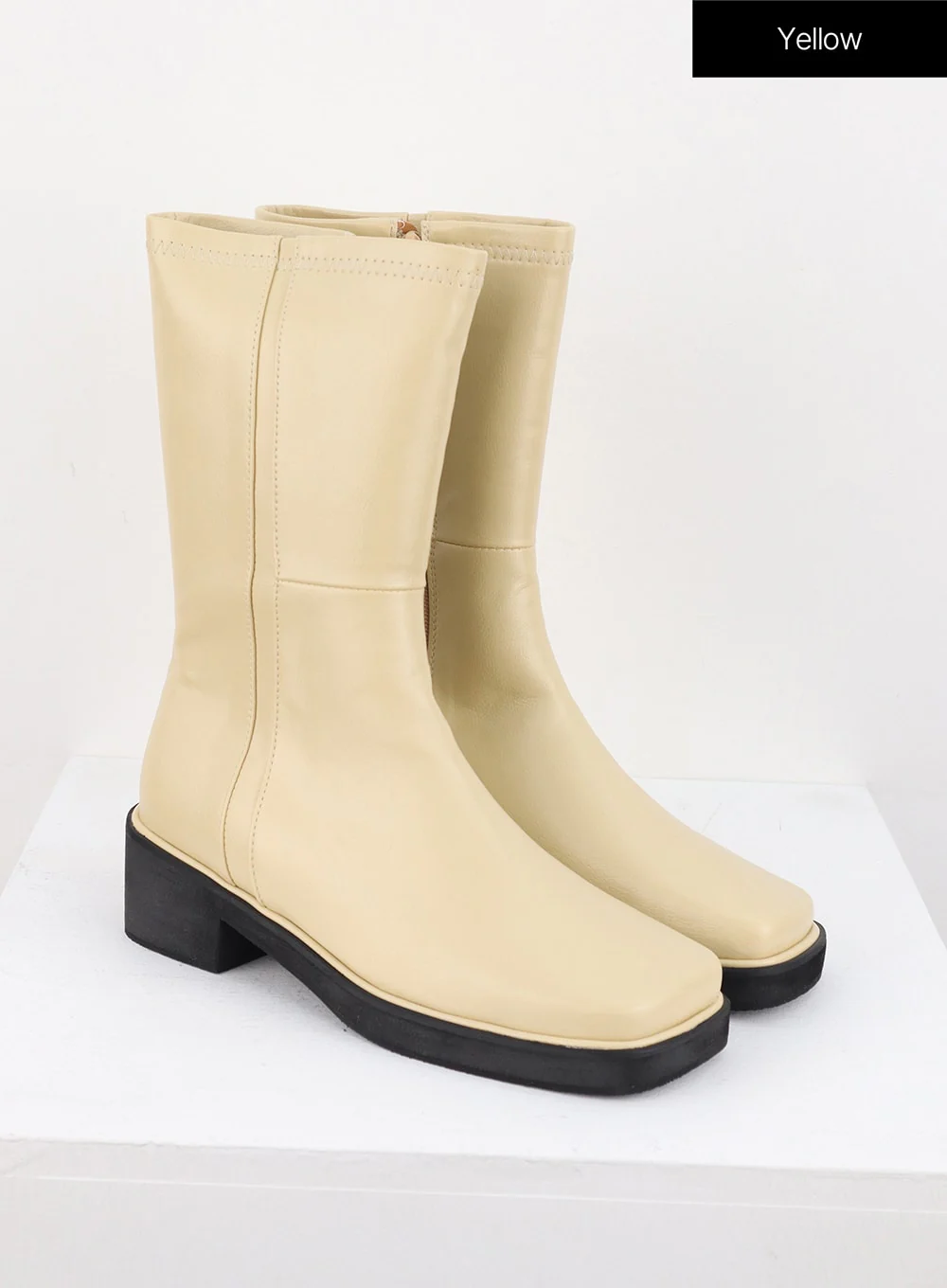 Faux Leather Side Zip Boots OS302 - Image 12