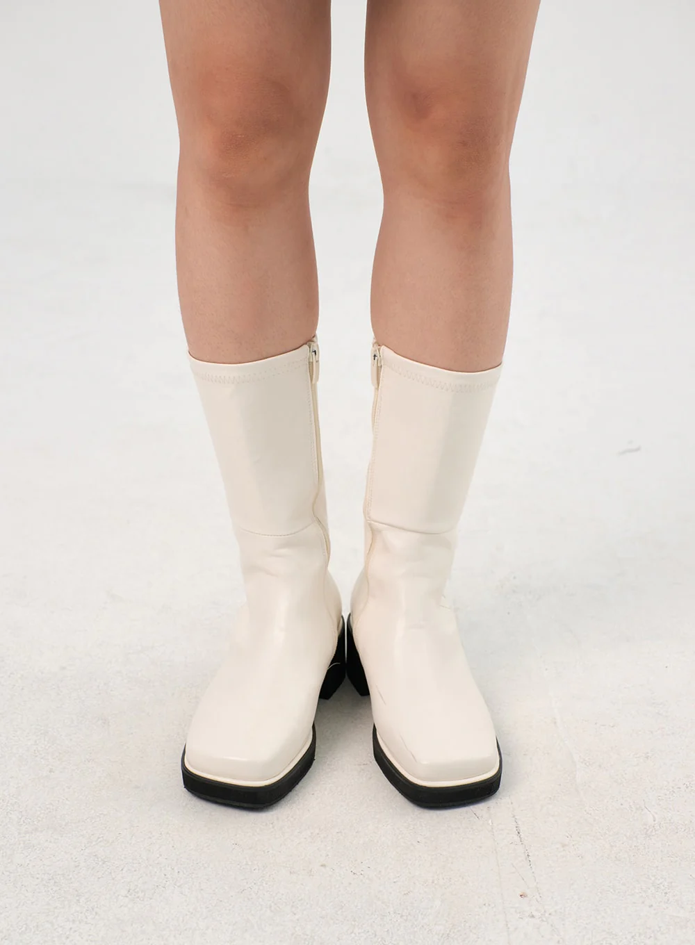 Faux Leather Side Zip Boots OS302 - Image 5