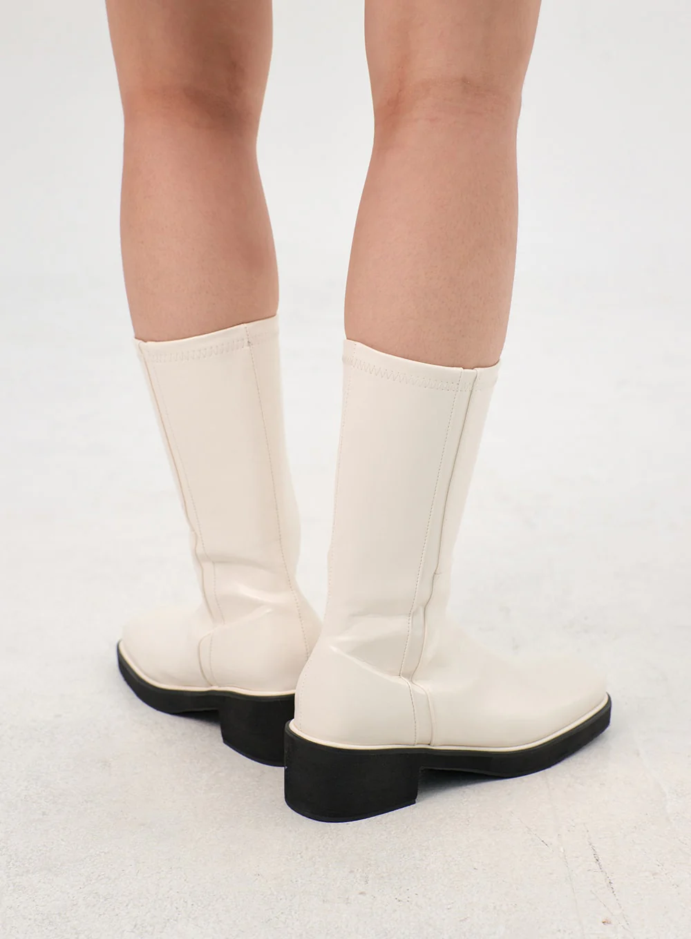 Faux Leather Side Zip Boots OS302 - Image 6
