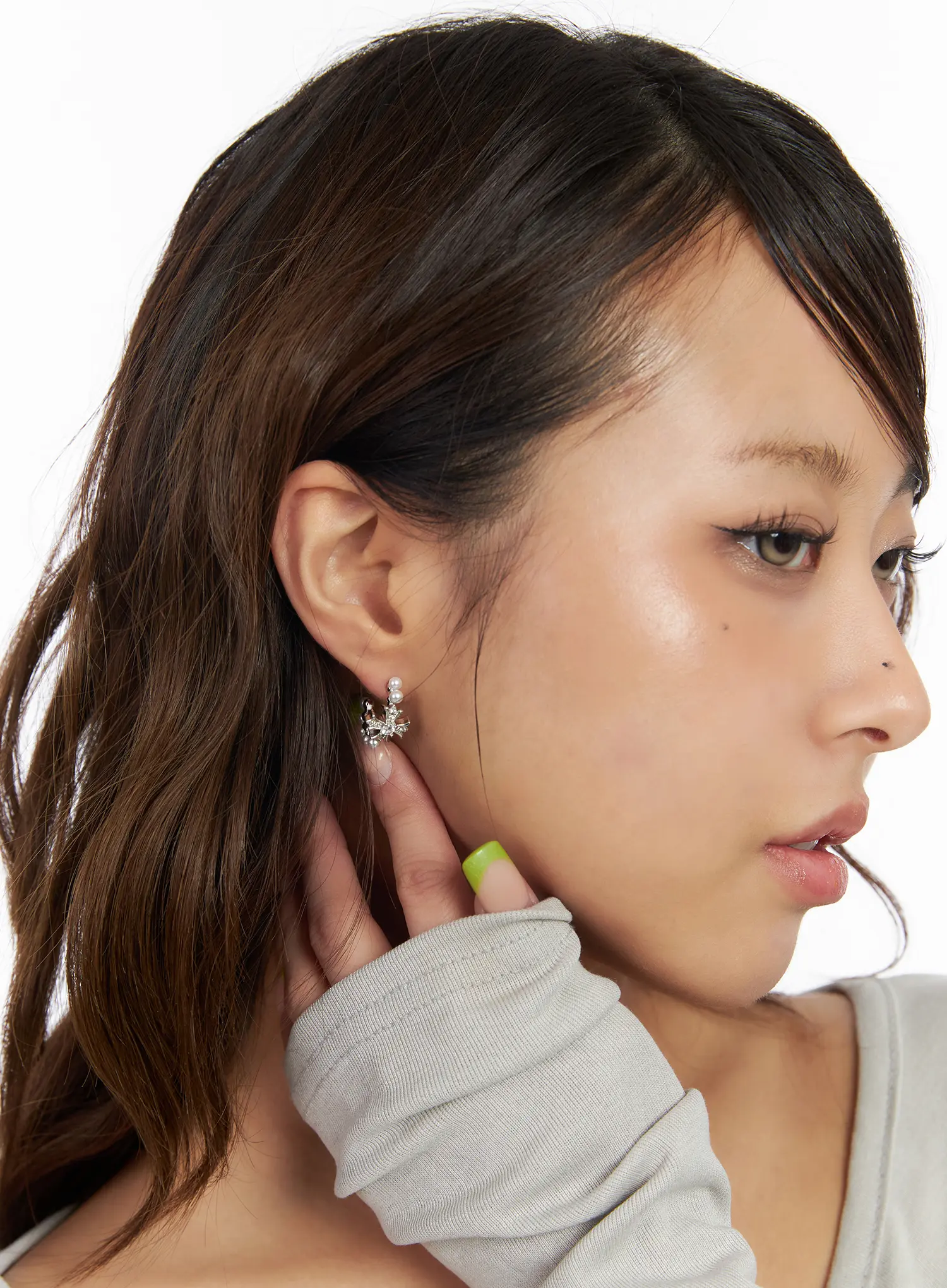 Faux Pearl Cross Earrings CM525 - Image 2