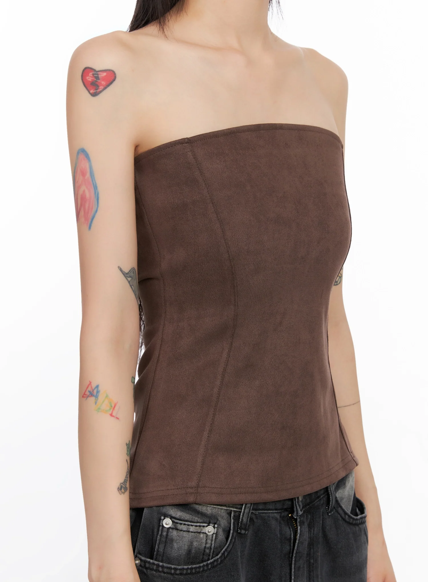 Faux Suede Tube Top IS508 - Image 3