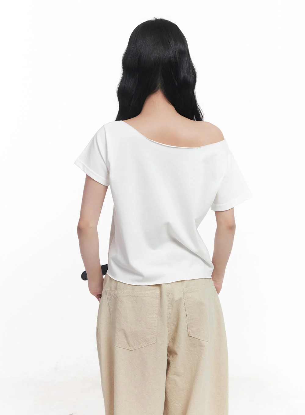Flag Graphic Off-Shoulder Crop Tee CY527 - Image 7