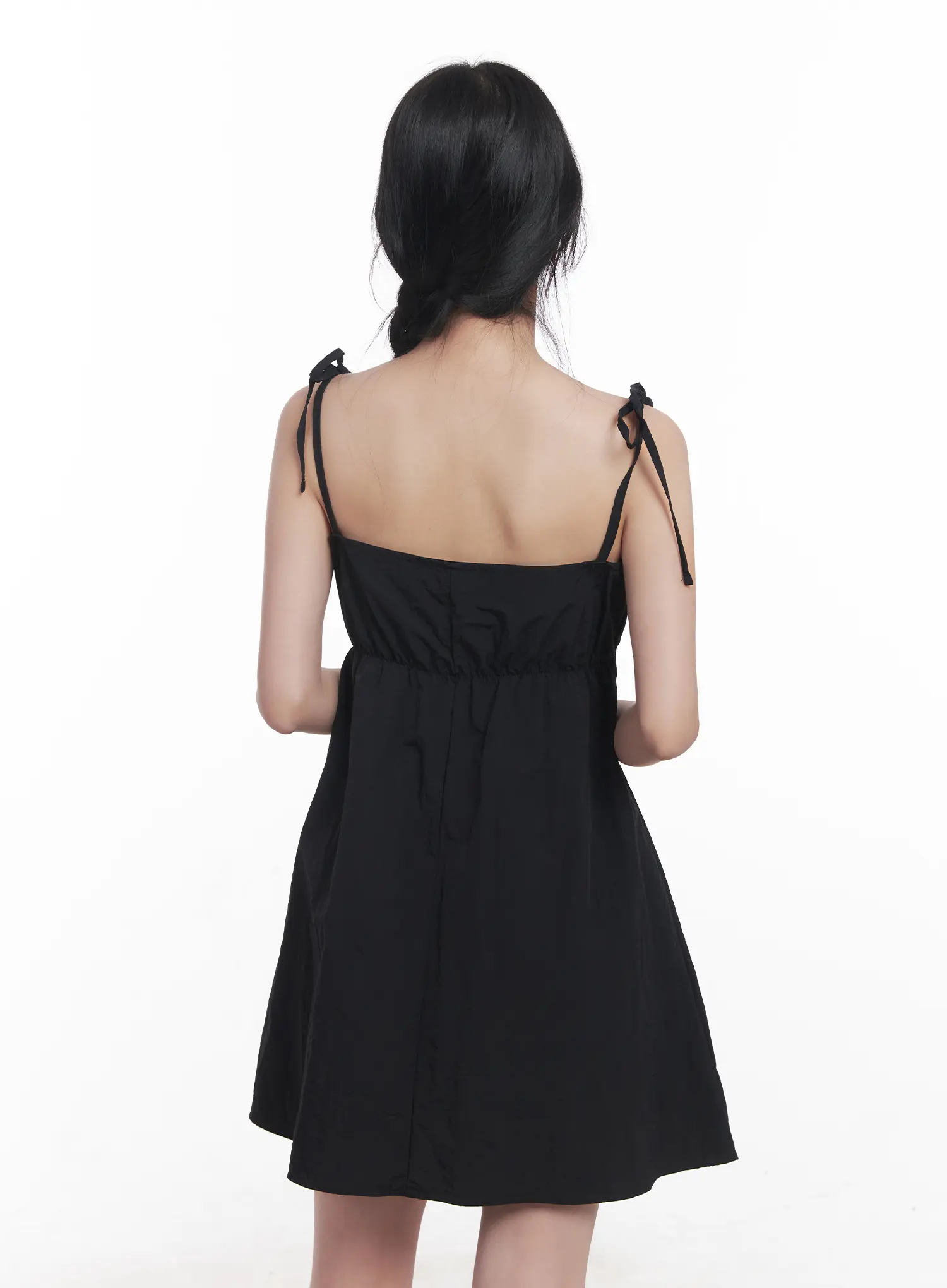 Flared Ribbon-Tie Mini Dress CU525 - Image 7