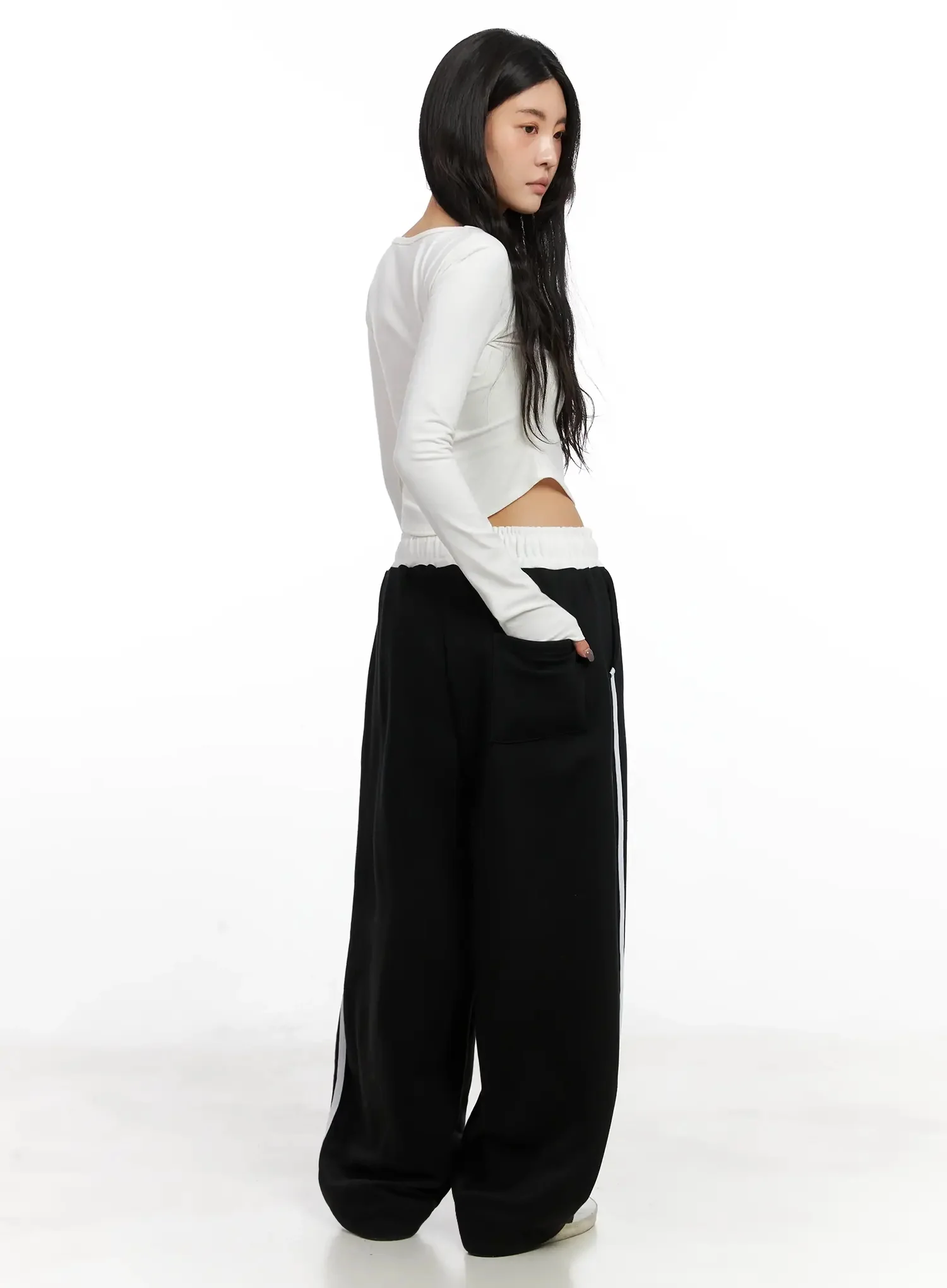 Fleece Baggy Drawstring Sweatpants IN528 - Image 4