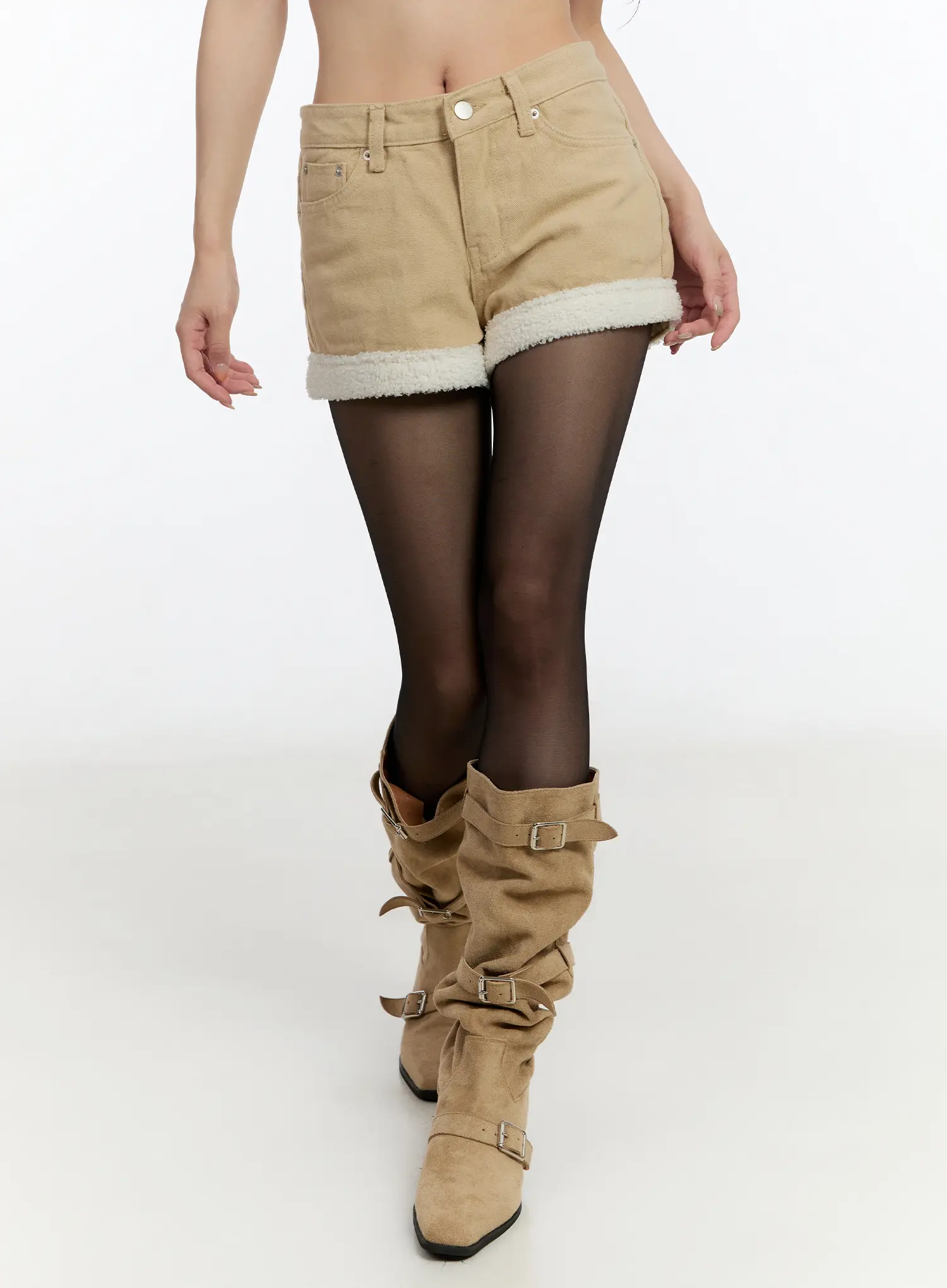 Fleece-Lined Cozy Cotton Shorts CN524