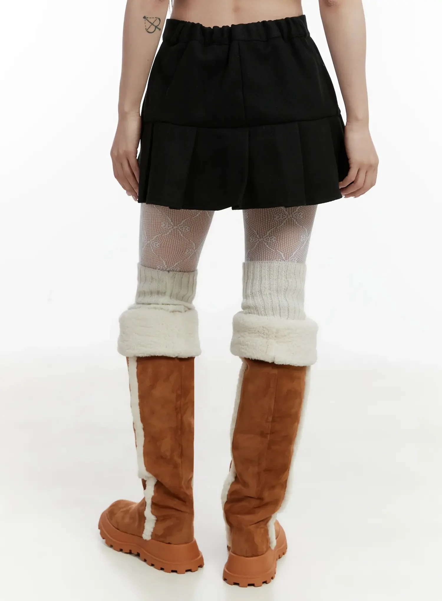 Fleece Pleated Mini Skirt IJ516 - Image 11