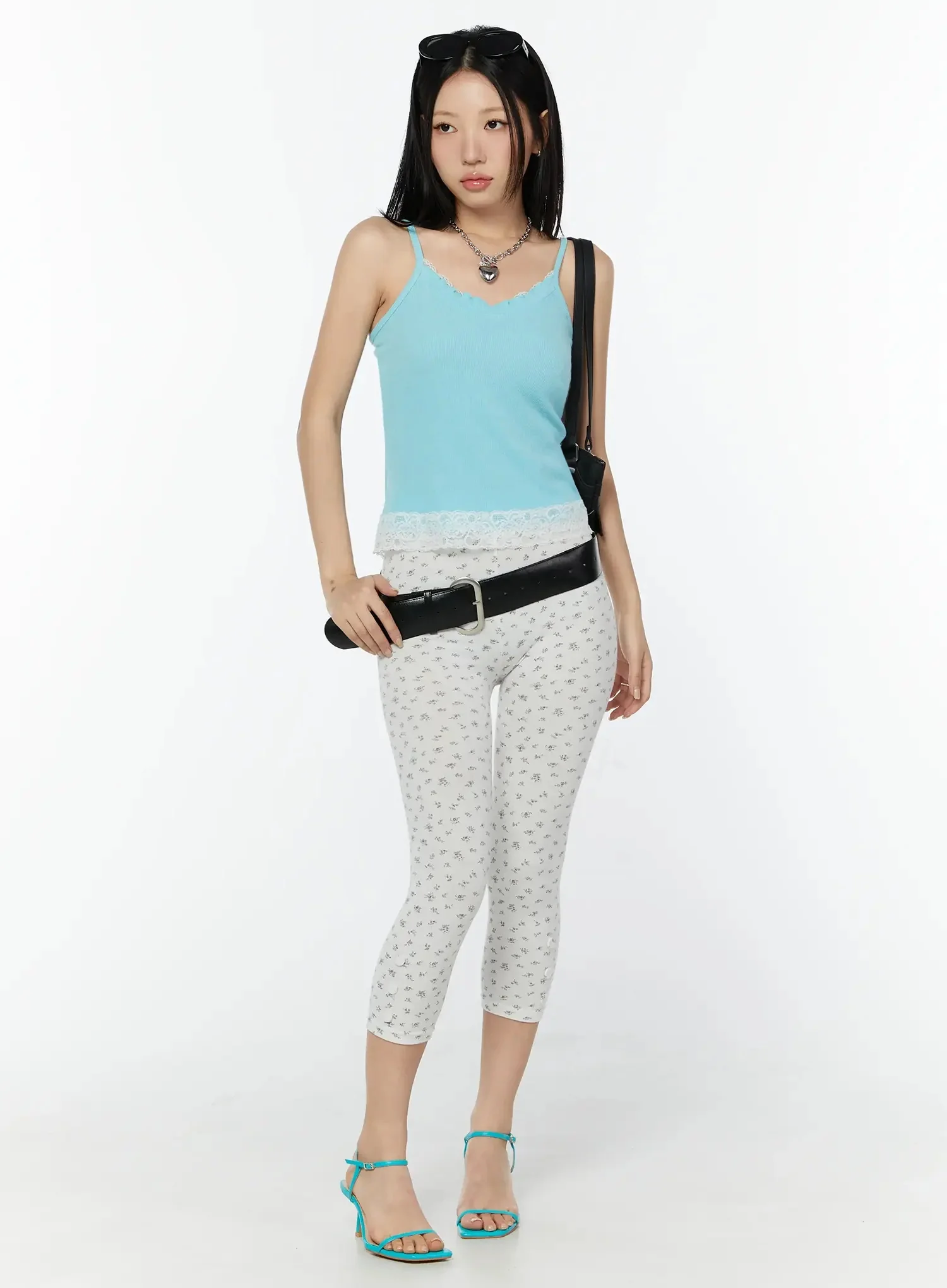 Floral Button 7/8 Leggings IU522 - Image 13