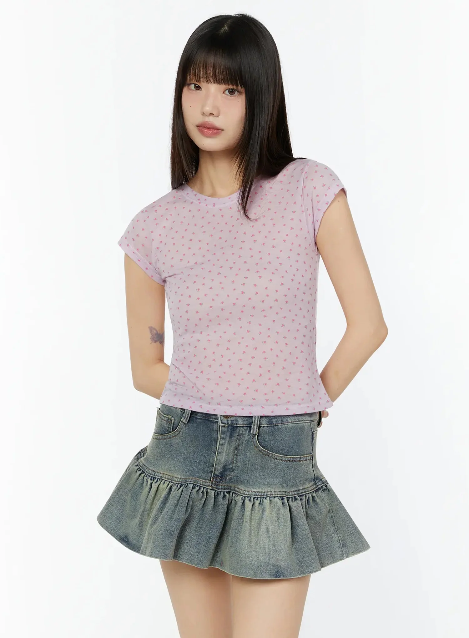 Floral Cap Sleeve Top CU515 - Image 13
