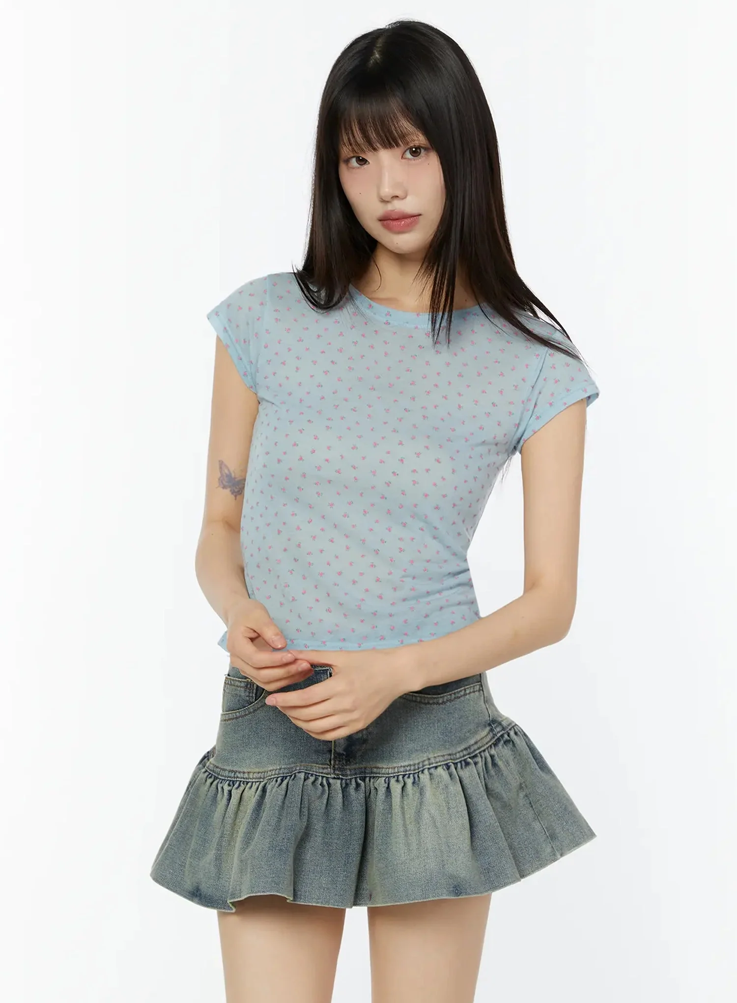 Floral Cap Sleeve Top CU515 - Image 15