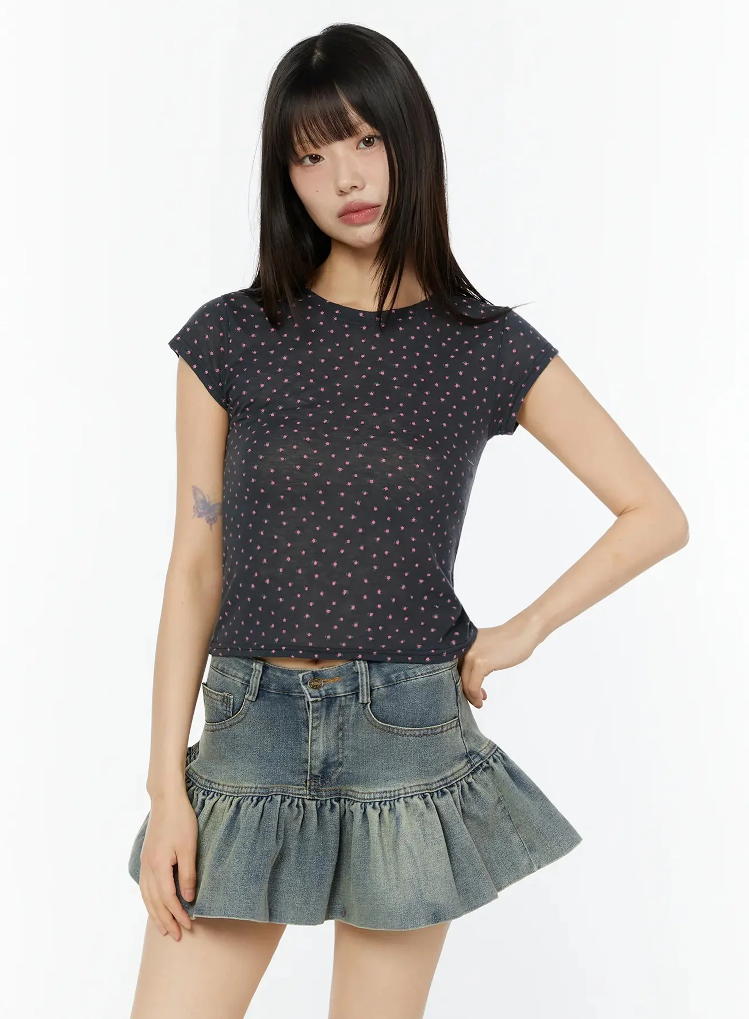 Floral Cap Sleeve Top CU515 - Image 17