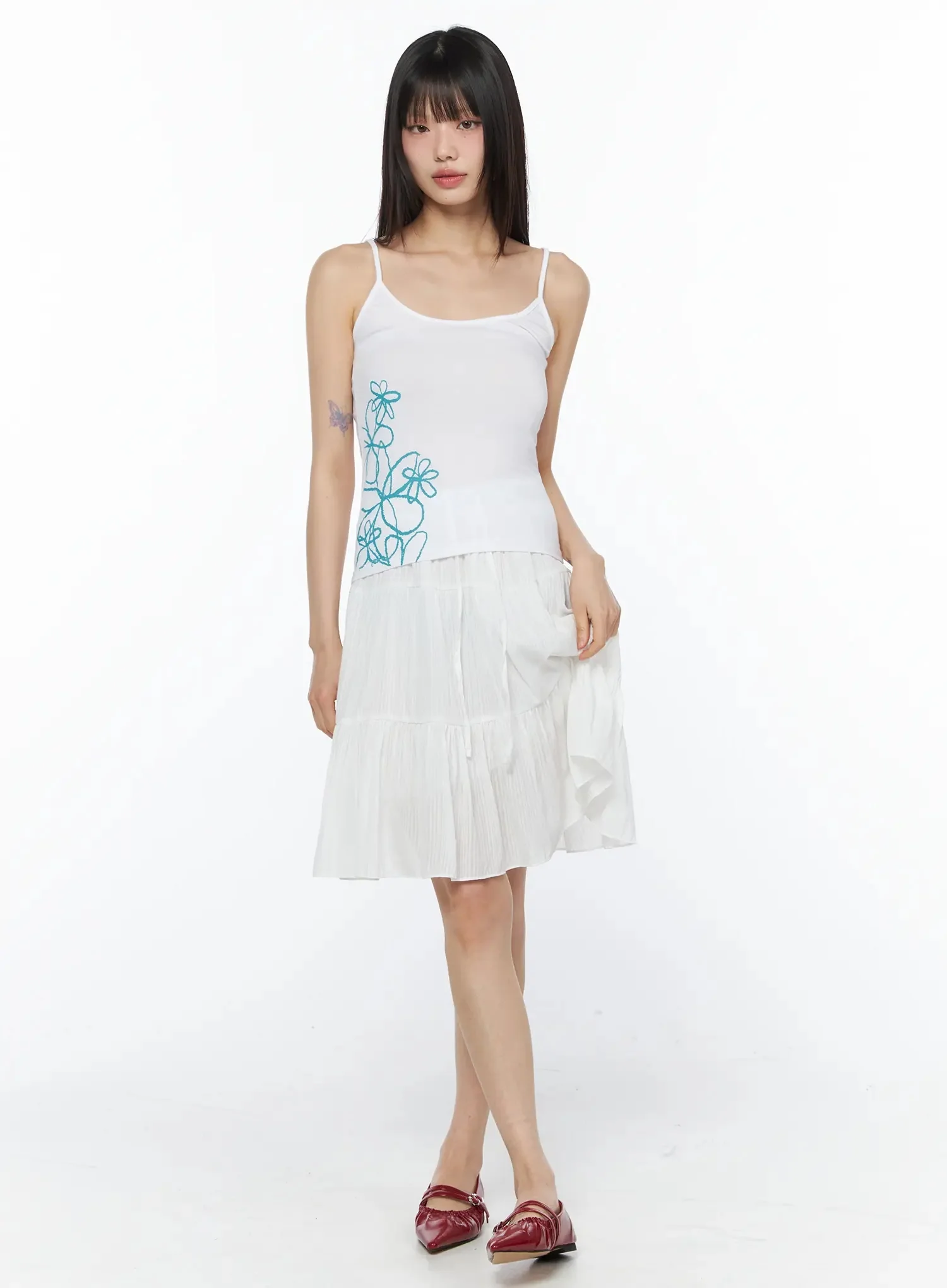 Floral Embroidered Sleeveless Top IY525 - Image 4