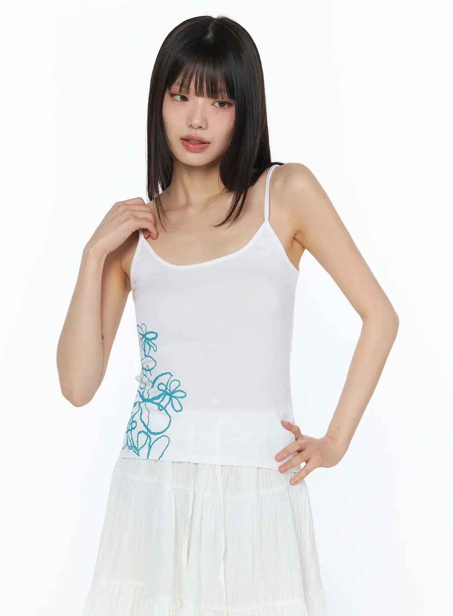 Floral Embroidered Sleeveless Top IY525 - Image 6