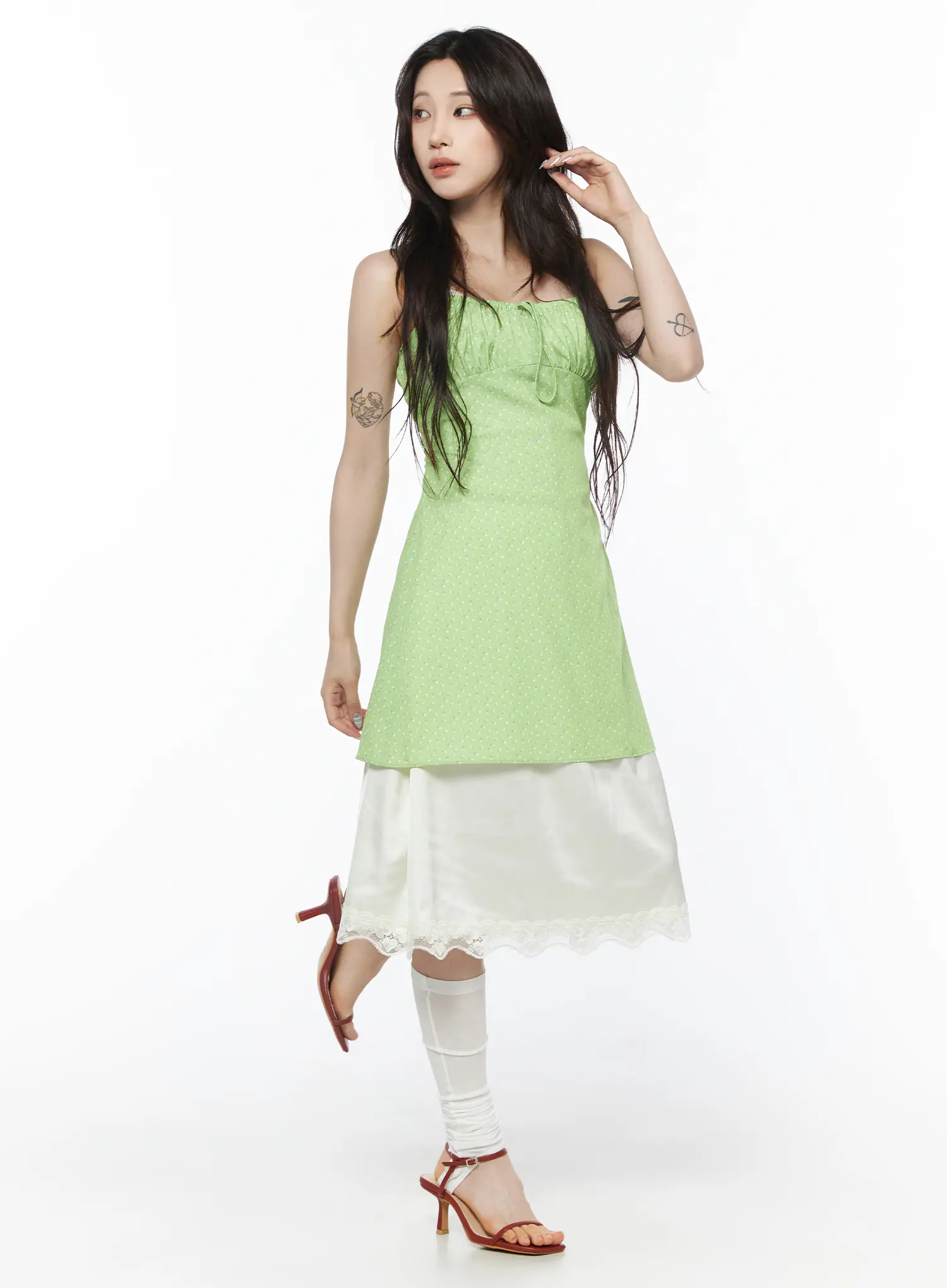 Floral Front-Tie Mini Dress CU503 - Image 2