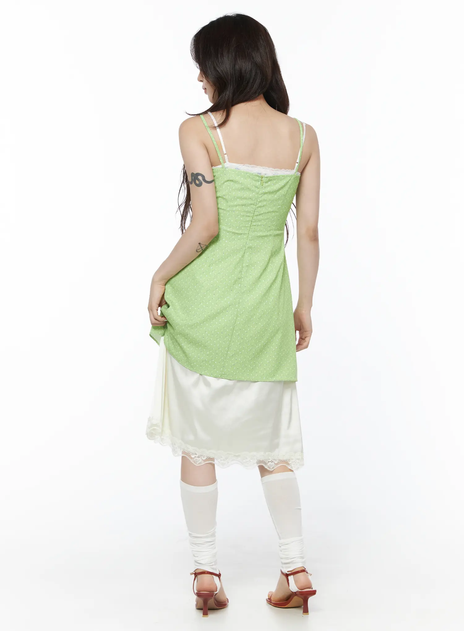 Floral Front-Tie Mini Dress CU503 - Image 4