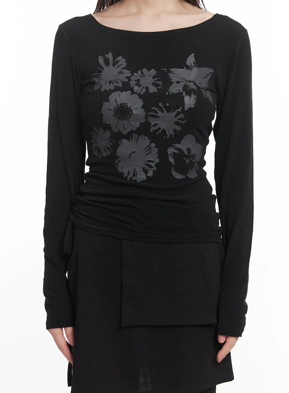 Floral Graphic Sheer Long Sleeve Top CM520 - Image 4