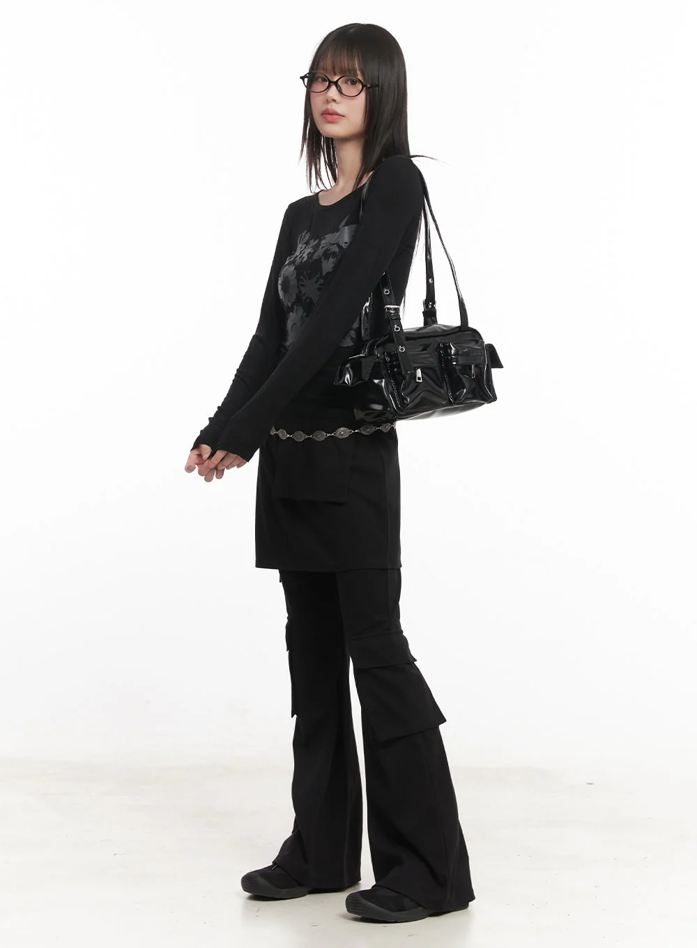 Floral Graphic Sheer Long Sleeve Top CM520 - Image 9