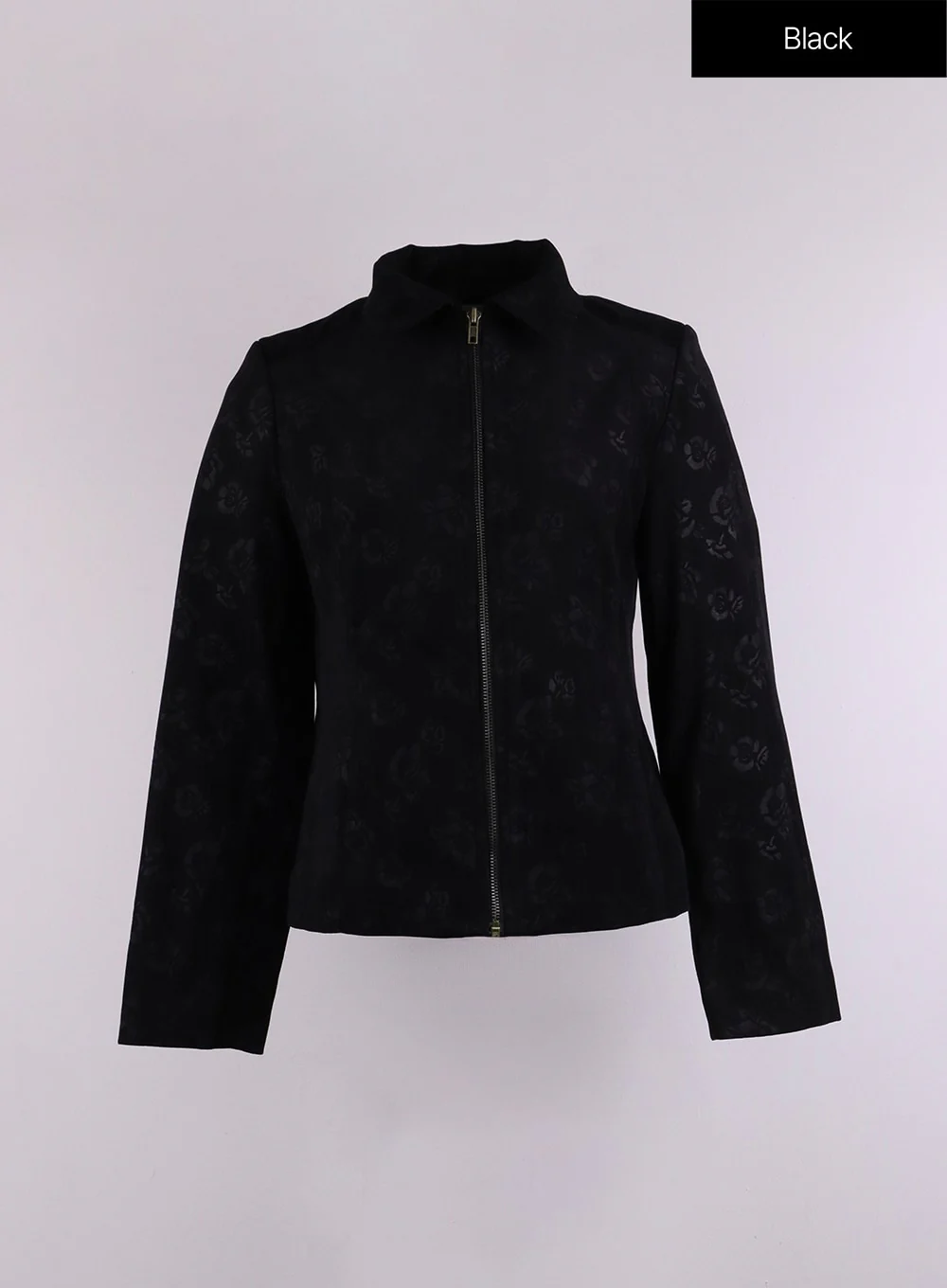 Floral Jacquard Zip-Up Jacket CJ426 - Image 11