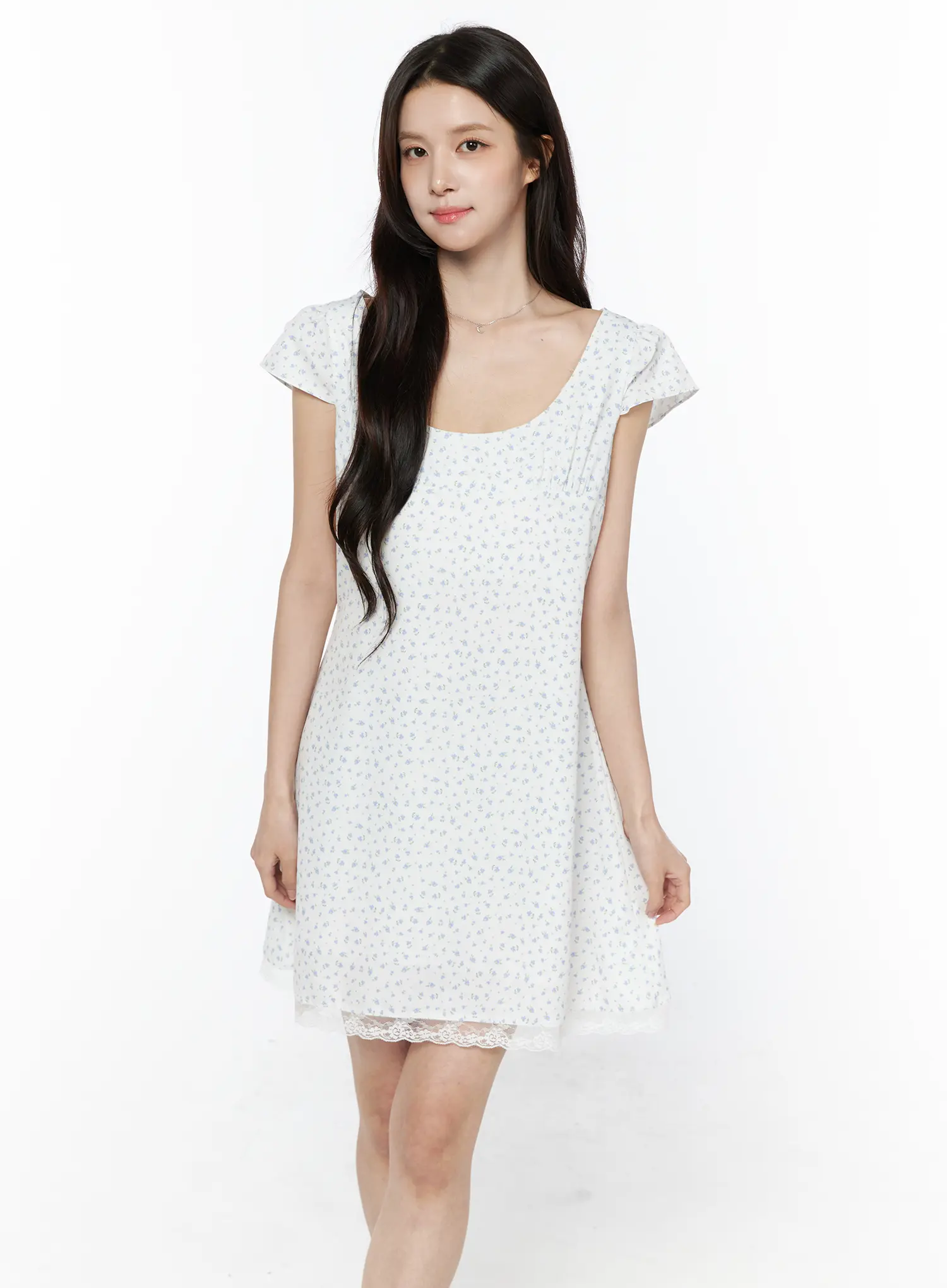 Floral Lace Mini Dress CU522 - Image 3