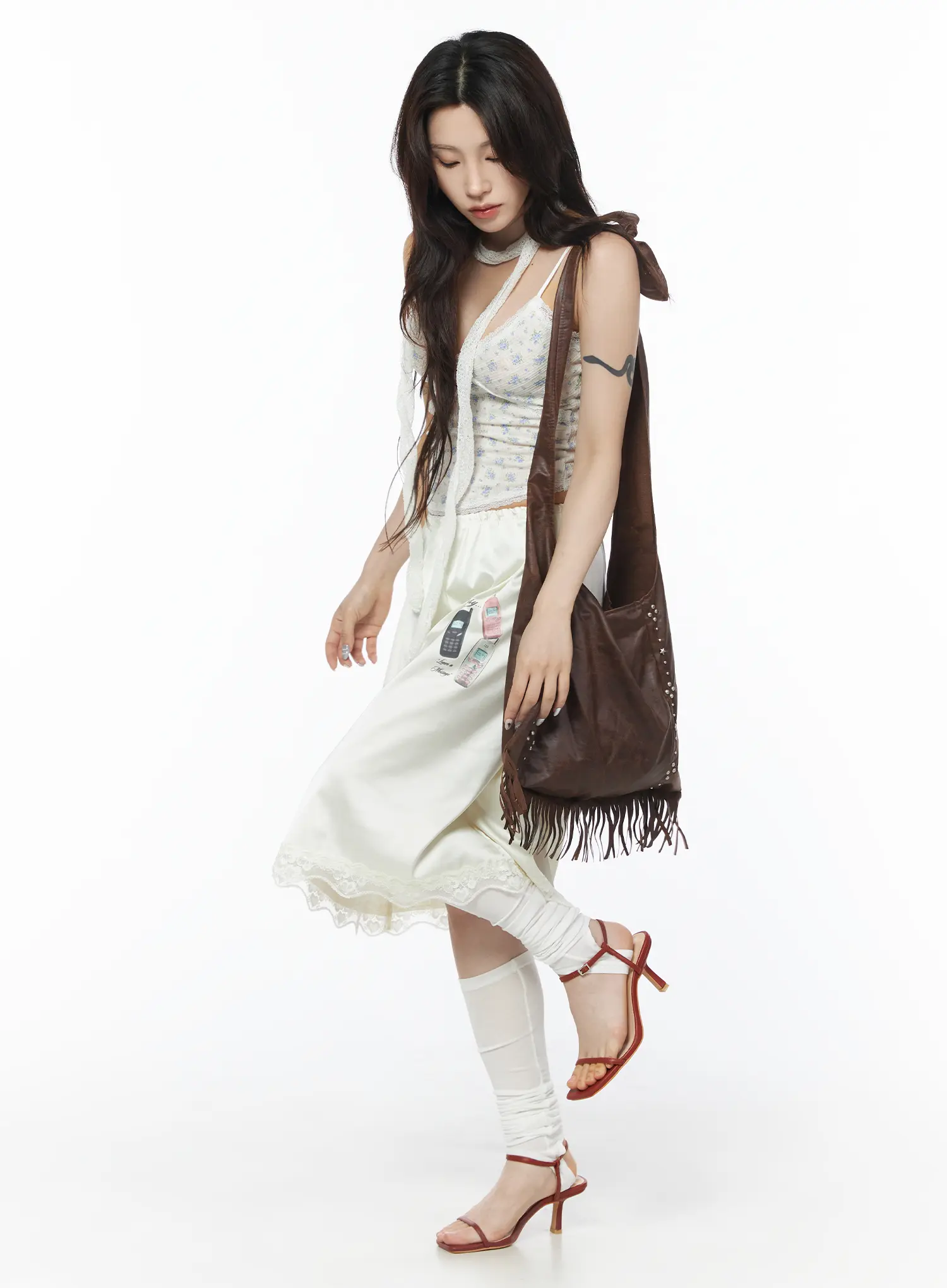 Floral Lace-Trim V-Neck Cami Tank CU503 - Image 7