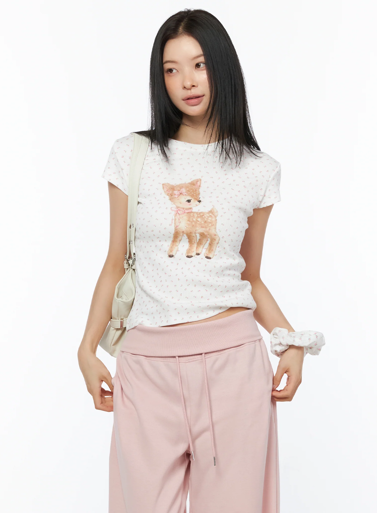 Floral Print Graphic Tee IU516
