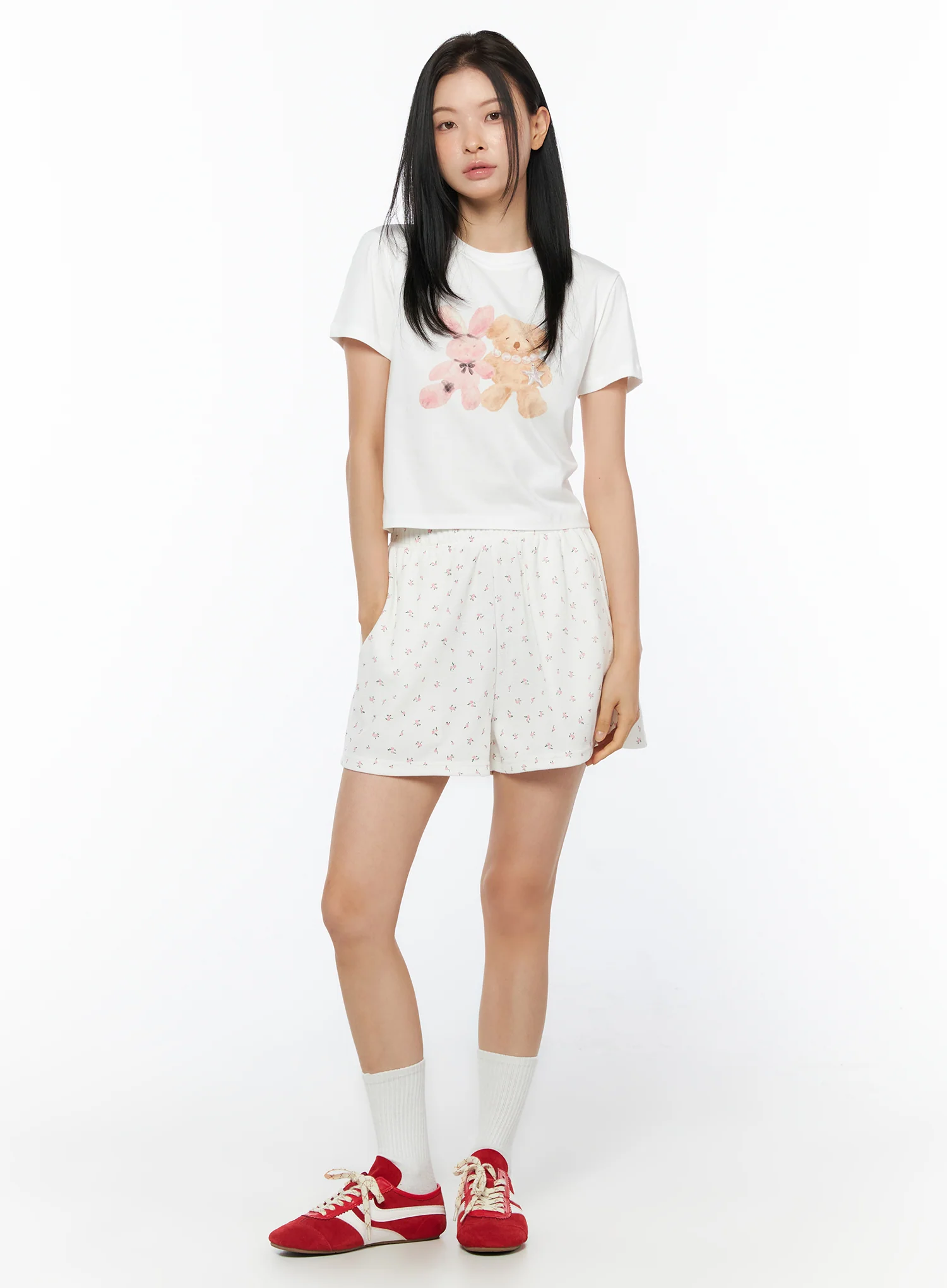 Floral Print Shorts IU516 - Image 7