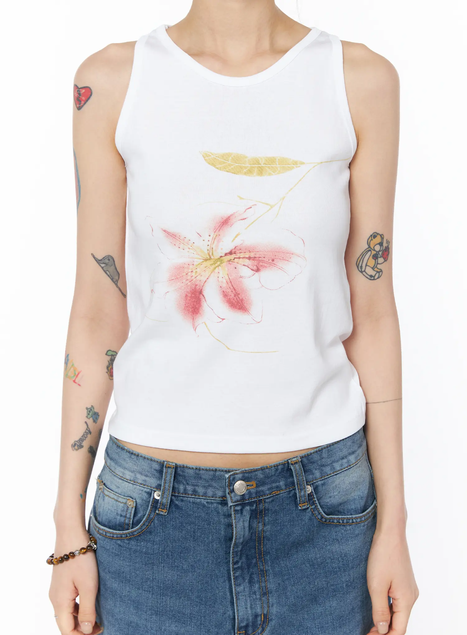 Floral Print Sleeveless Top CY527 - Image 4