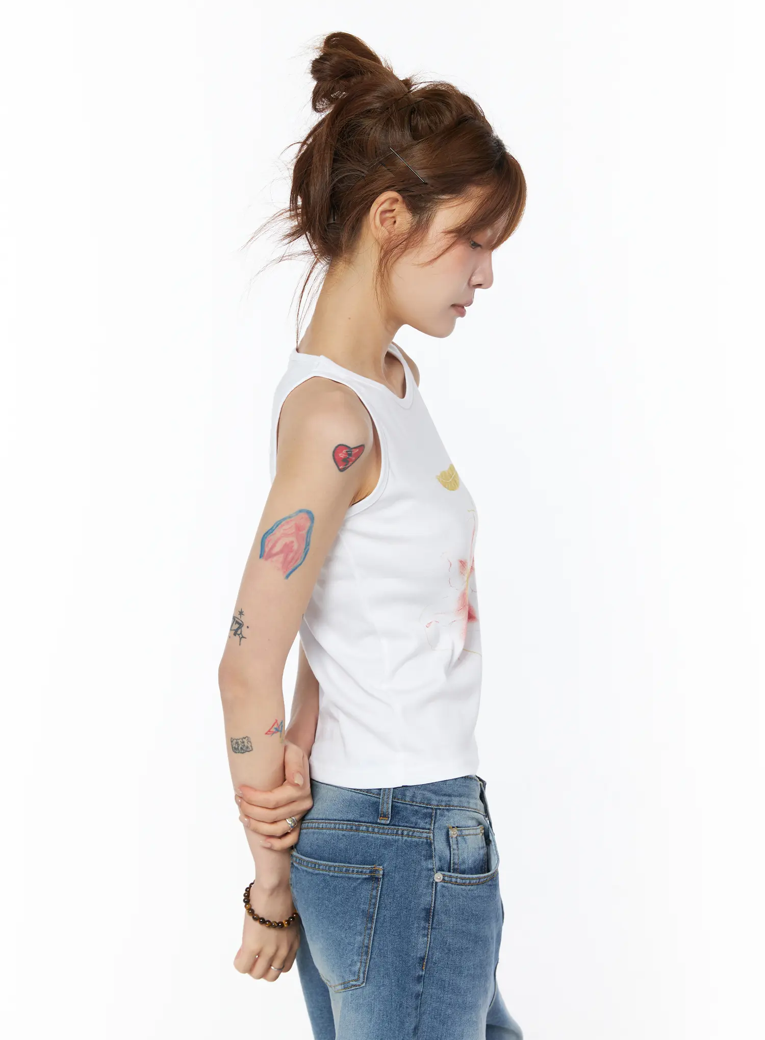 Floral Print Sleeveless Top CY527 - Image 5