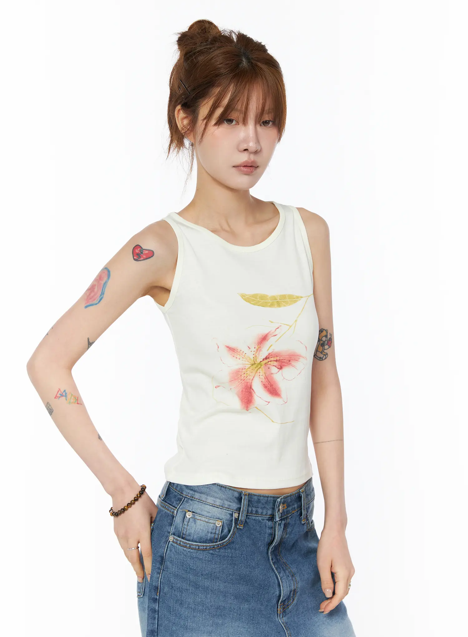 Floral Print Sleeveless Top CY527 - Image 8