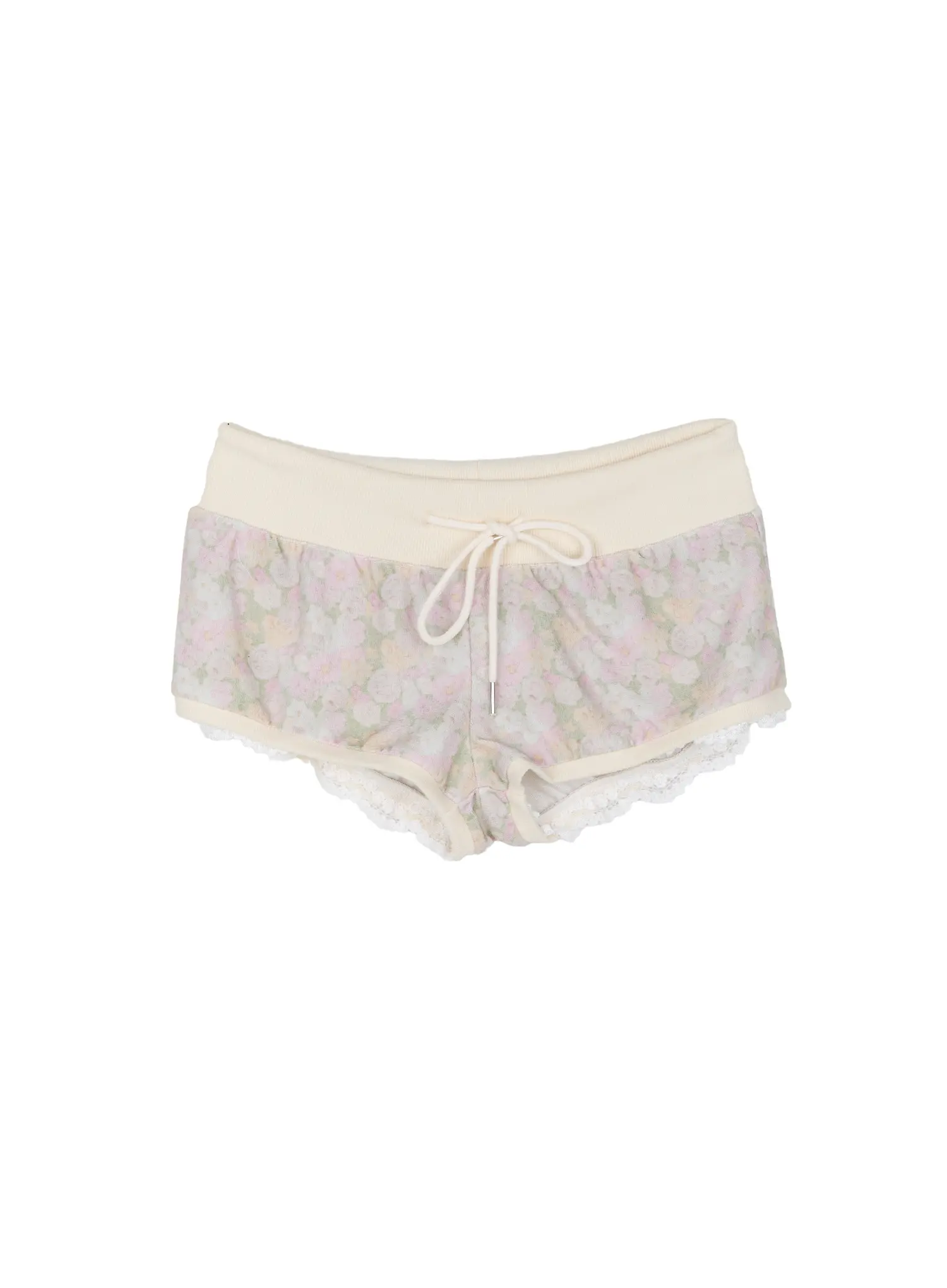 Floral Print Terry Cotton Shorts CU511 - Image 10
