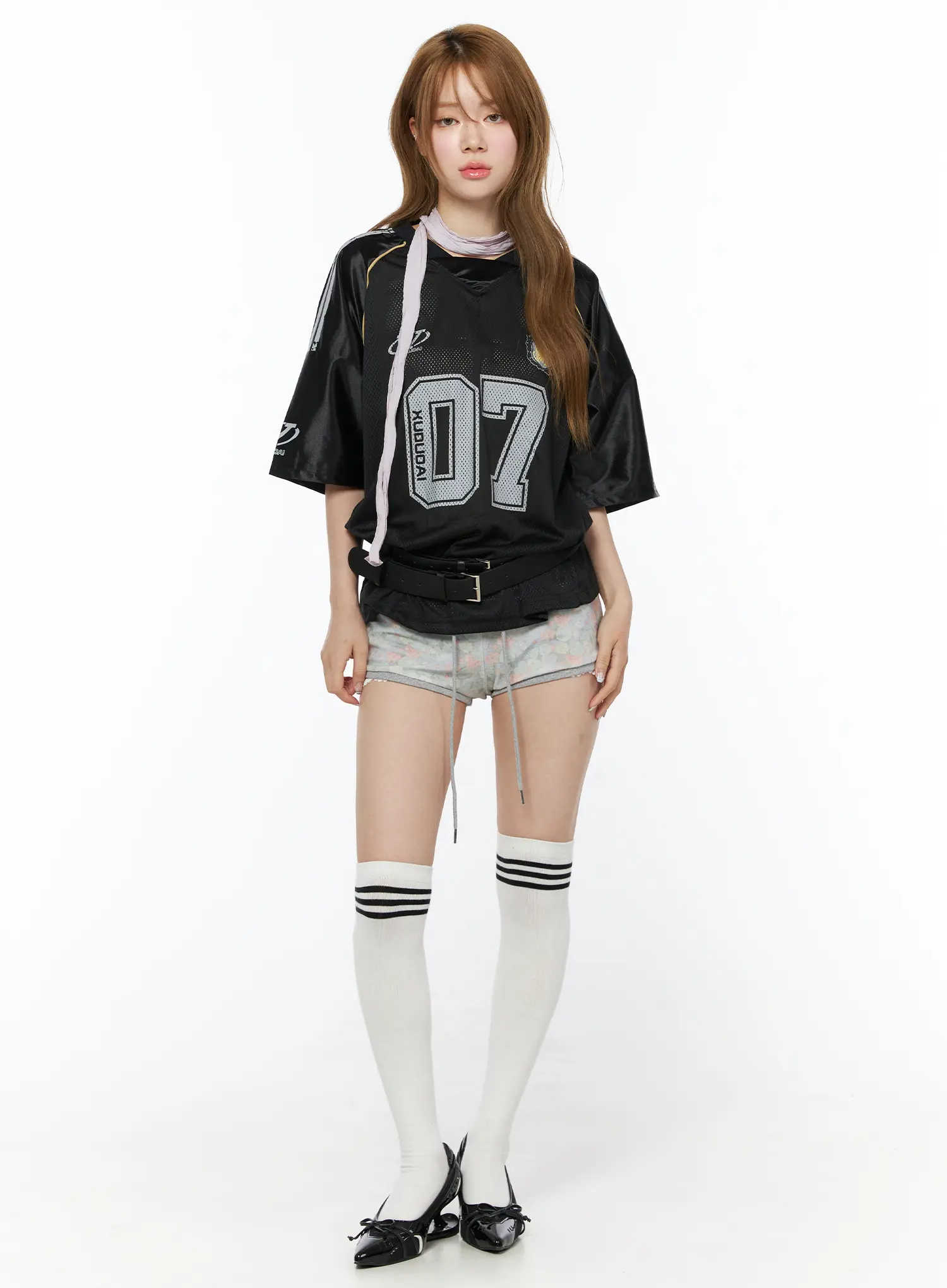 Floral Print Terry Cotton Shorts CU511 - Image 3