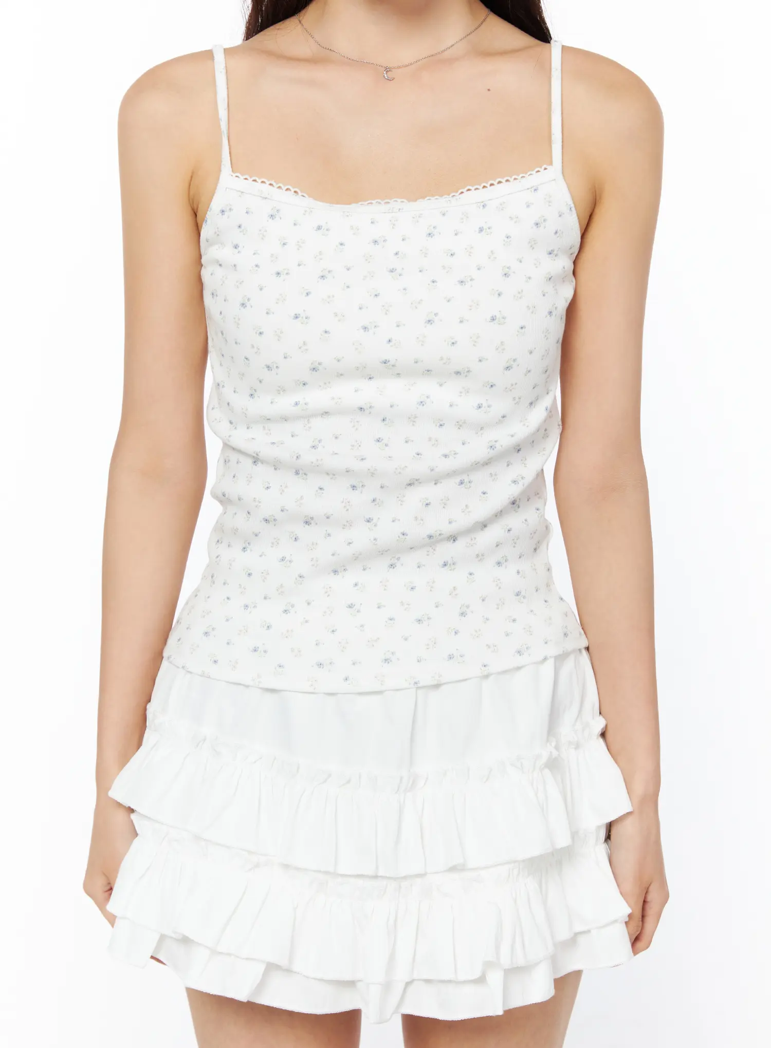 Floral Ribbed Cami Top CU522 - Image 4