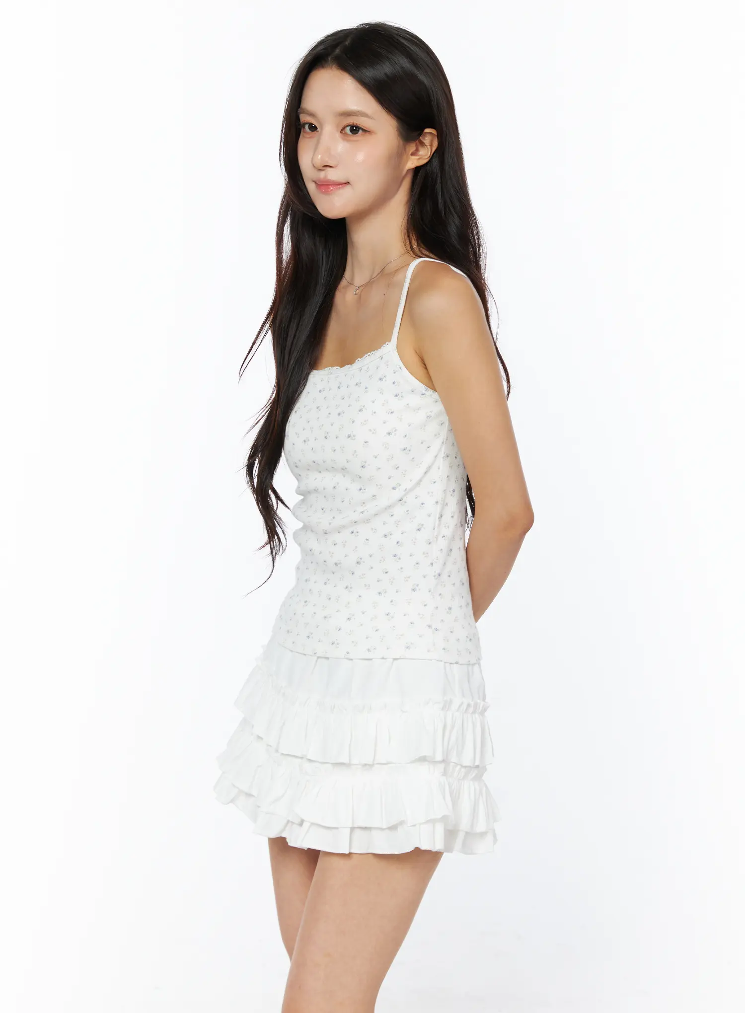 Floral Ribbed Cami Top CU522 - Image 5