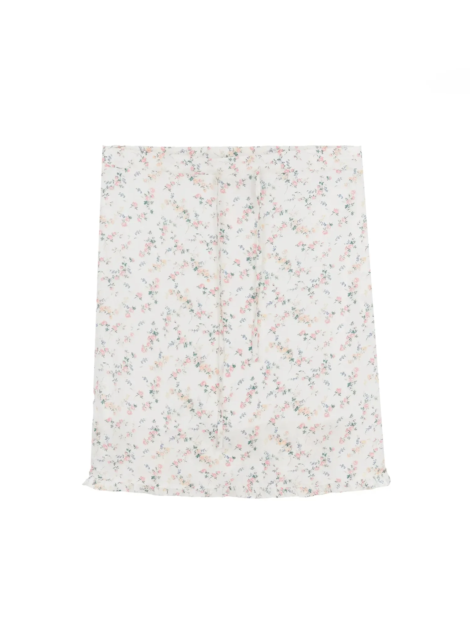 Floral Satin Ruffle Hem Midi Skirt IA527 - Image 14