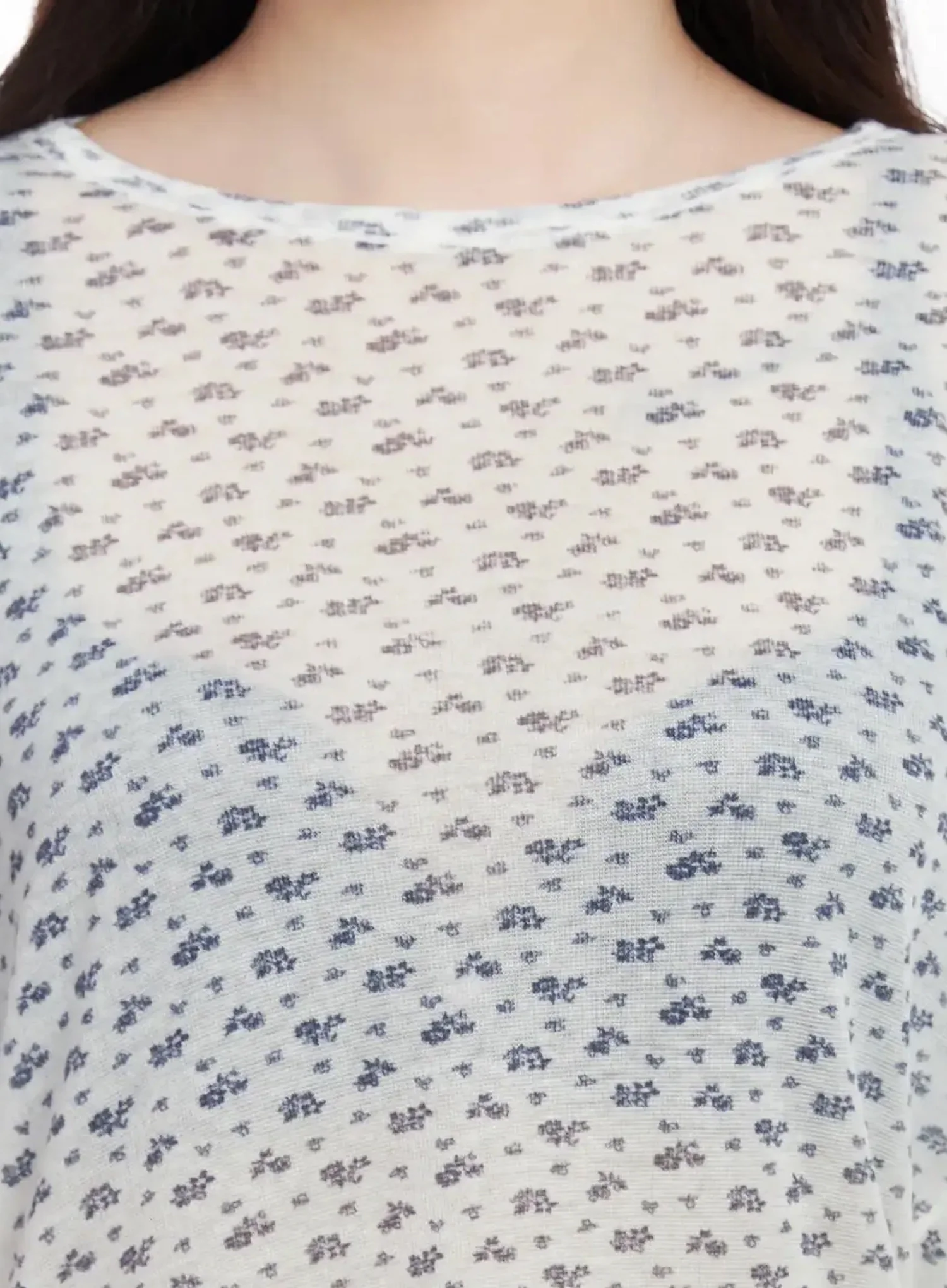 Floral Sheer Long Sleeve Top IM502 - Image 8