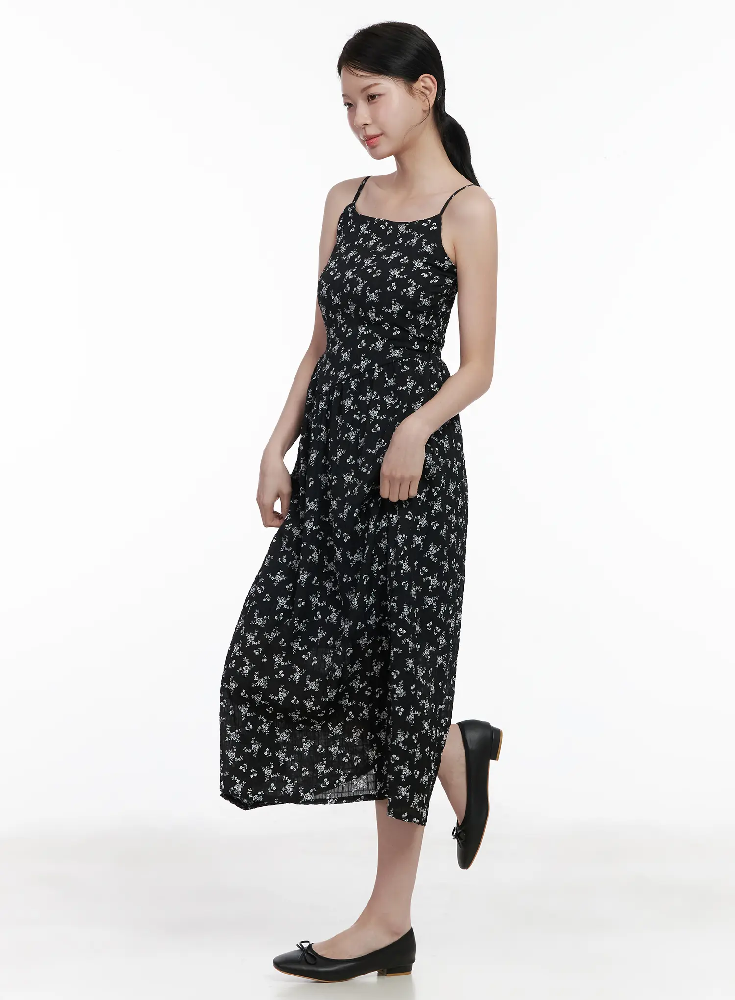 Floral Smocked Ribbon Maxi Dress CA509 - Image 4