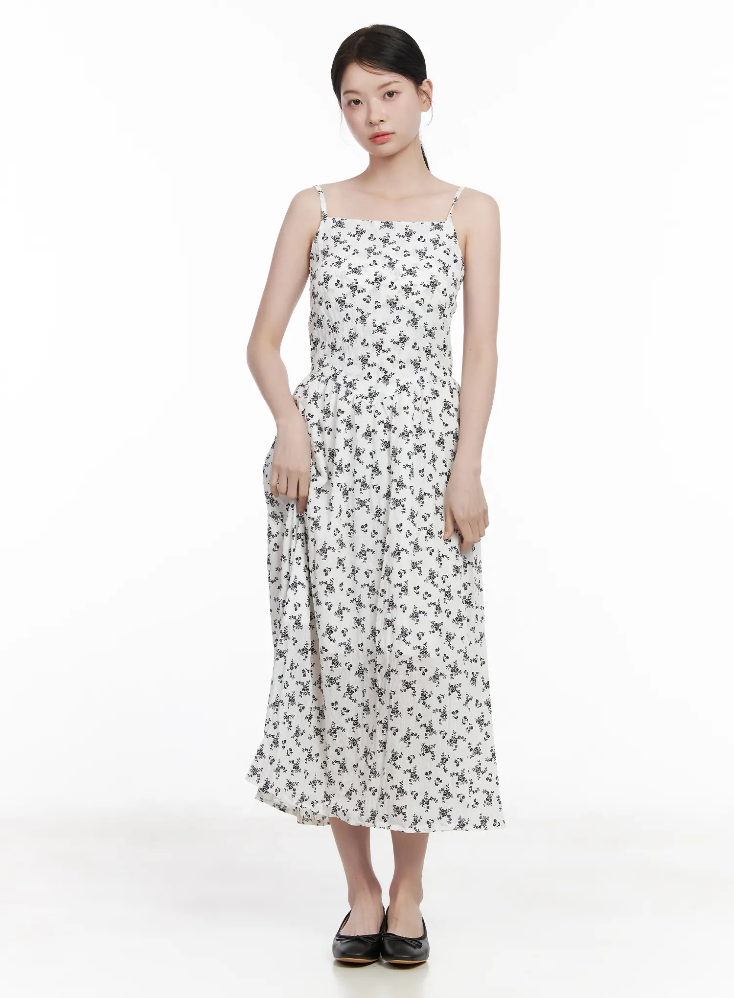 Floral Smocked Ribbon Maxi Dress CA509 - Image 9