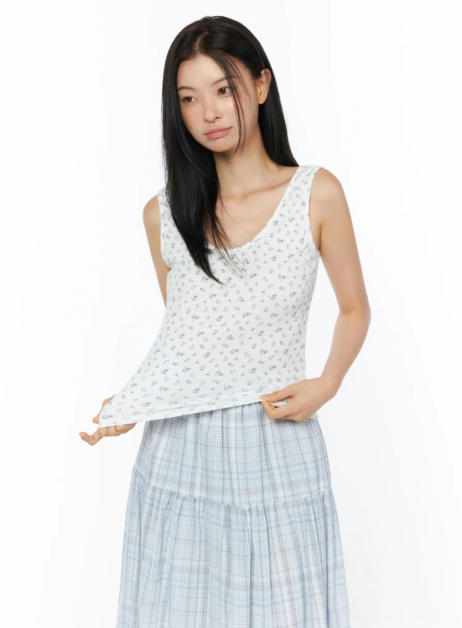 Floral U-Neck Tank Top IU519 - Image 5