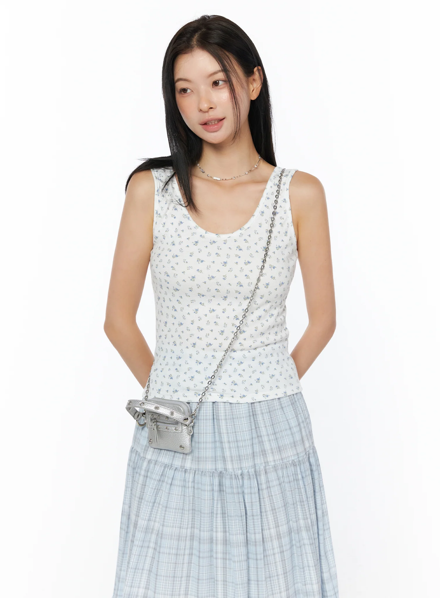 Floral U-Neck Tank Top IU519 - Image 9