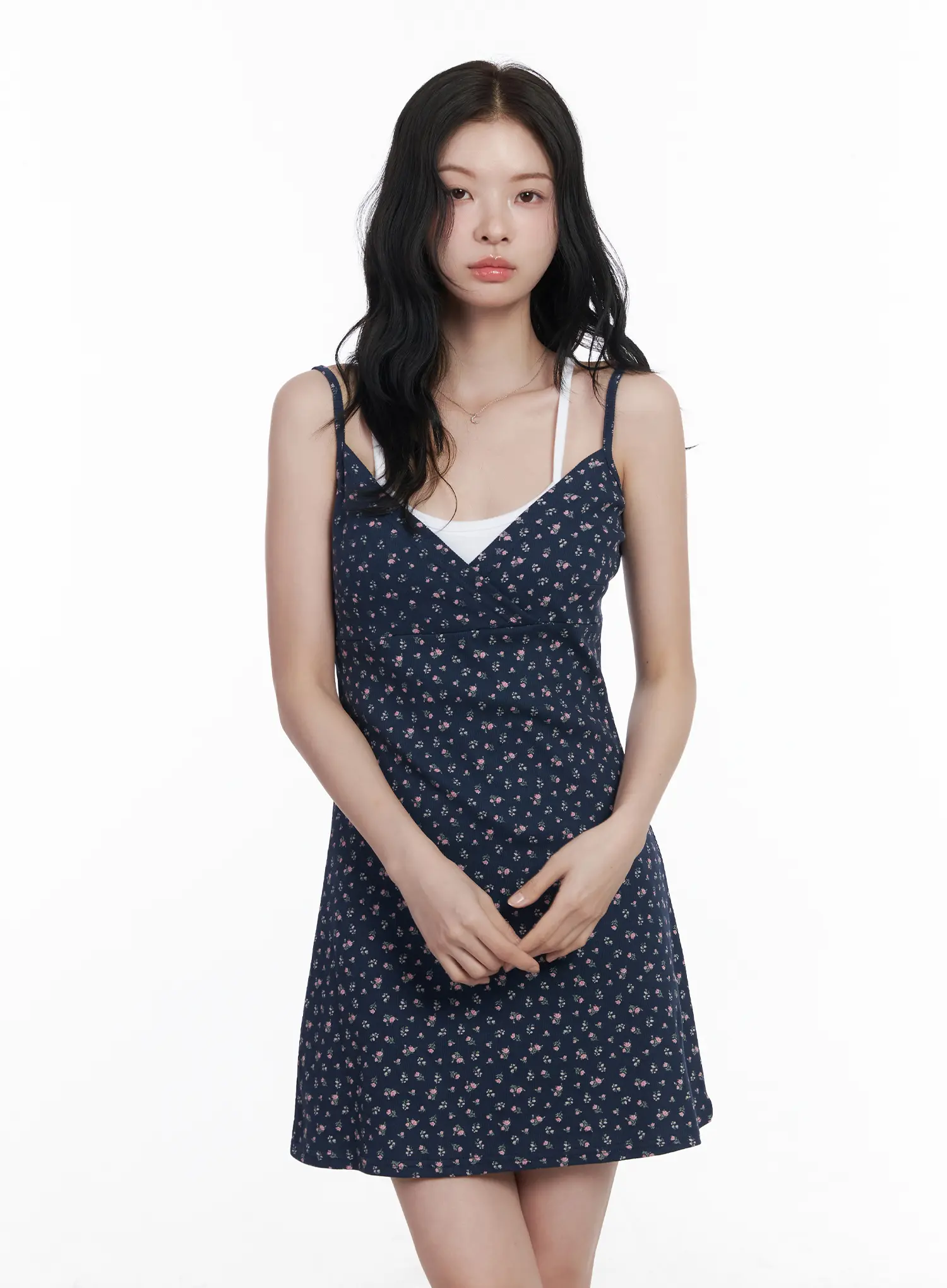 Floral V-Neck Mini Dress CA509 - Image 3