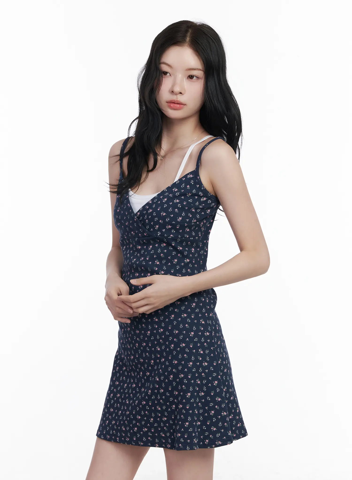Floral V-Neck Mini Dress CA509 - Image 5