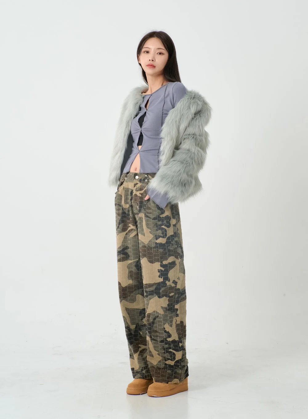 Fluffy Fur Jacket IO12 - Image 10