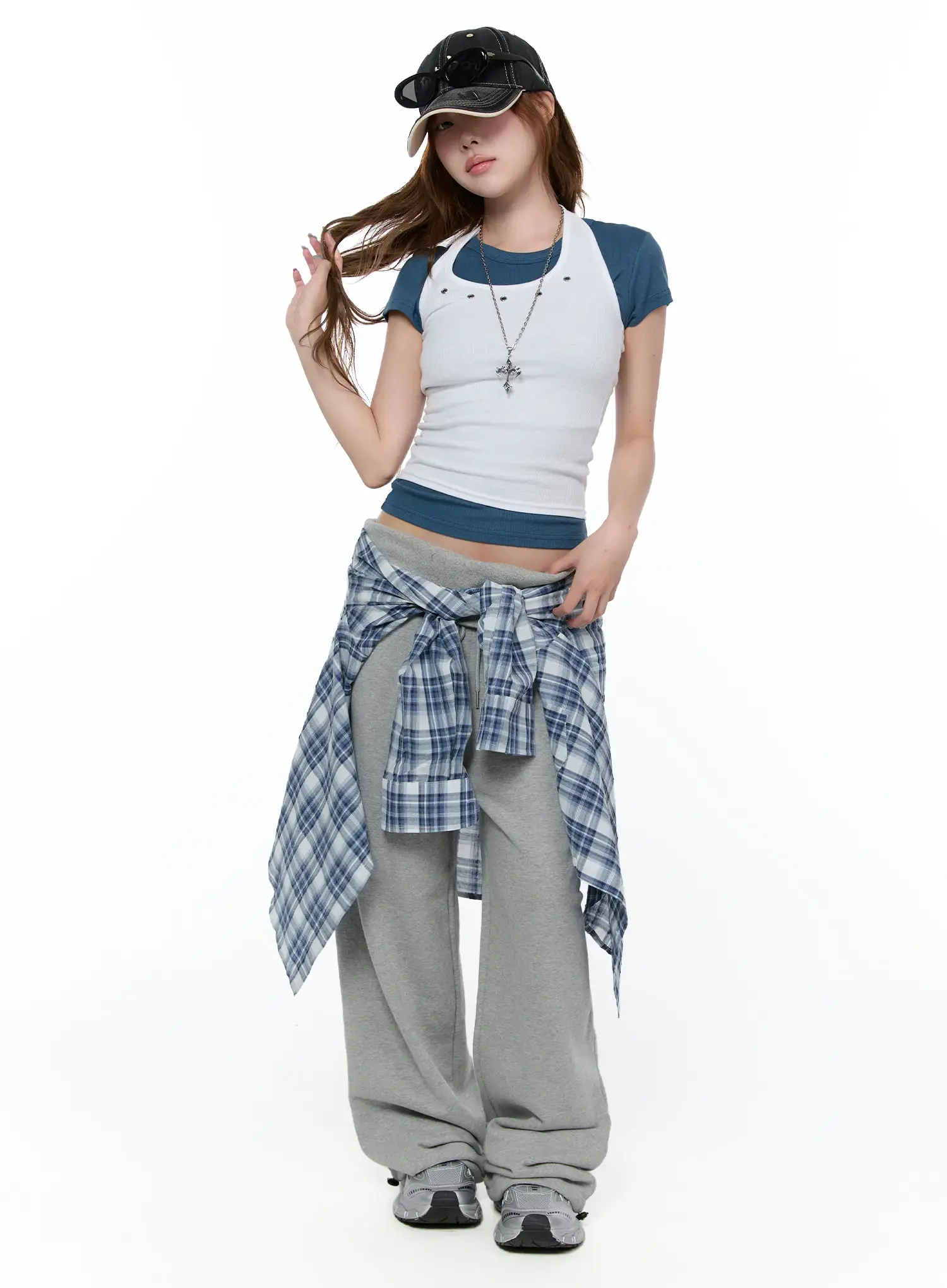 Foldable Waist Wide Sweatpants CA520 - Image 2
