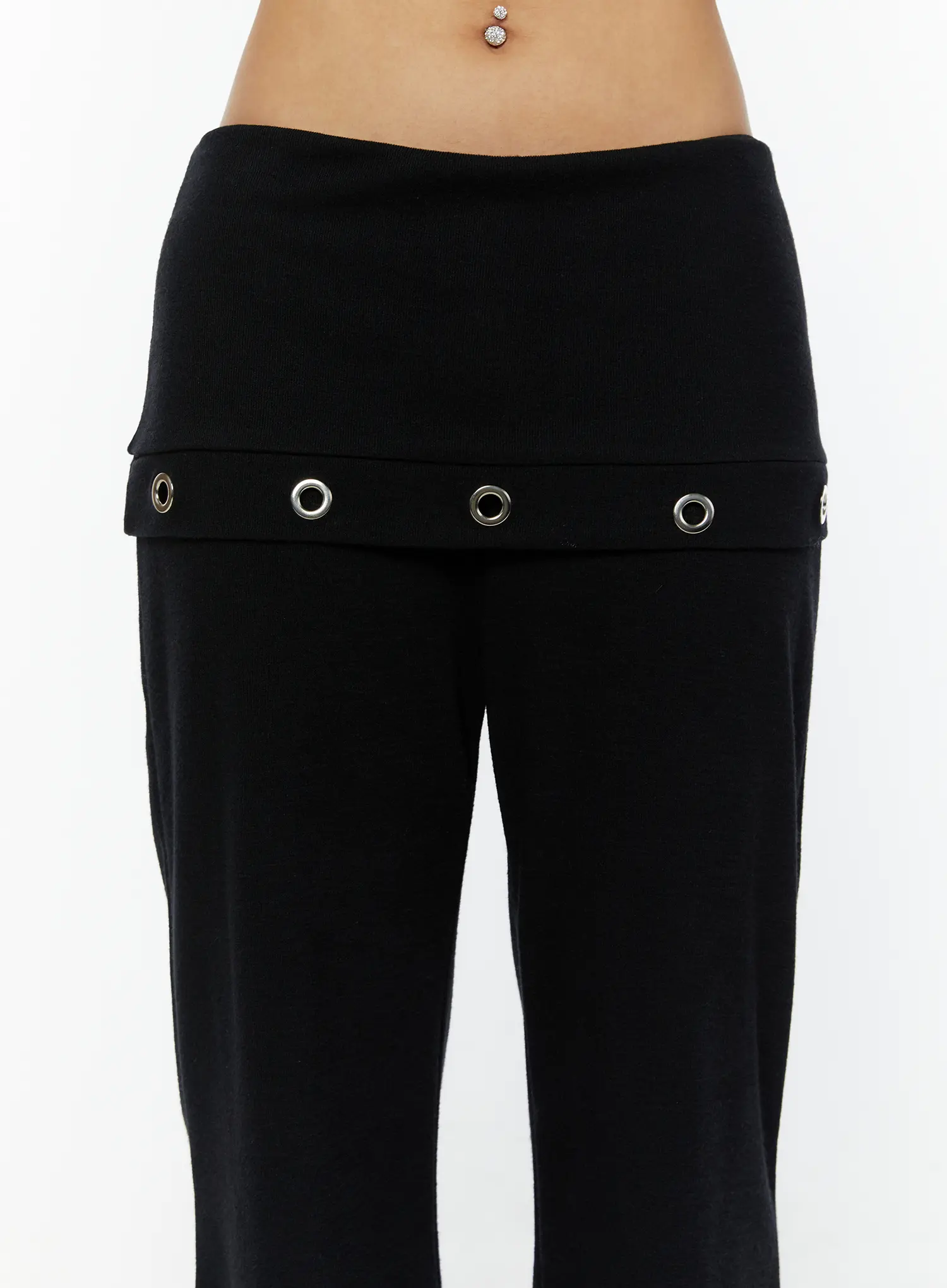 Folded Eyelet Bootcut Sweatpants CY521 - Image 3