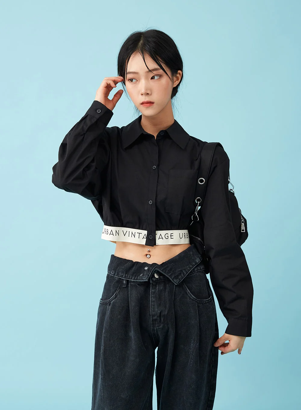 Four Buttoned Open Black Jeans CU8 - Image 14