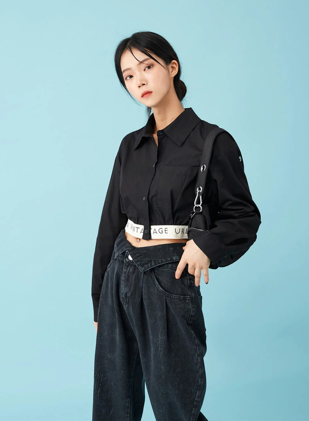 Four Buttoned Open Black Jeans CU8 - Image 16