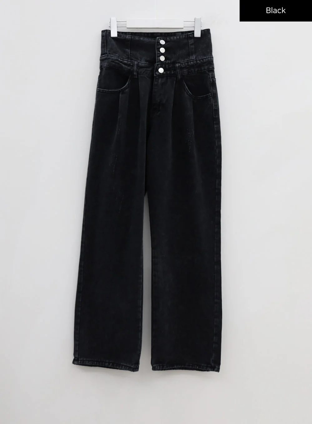 Four Buttoned Open Black Jeans CU8 - Image 21